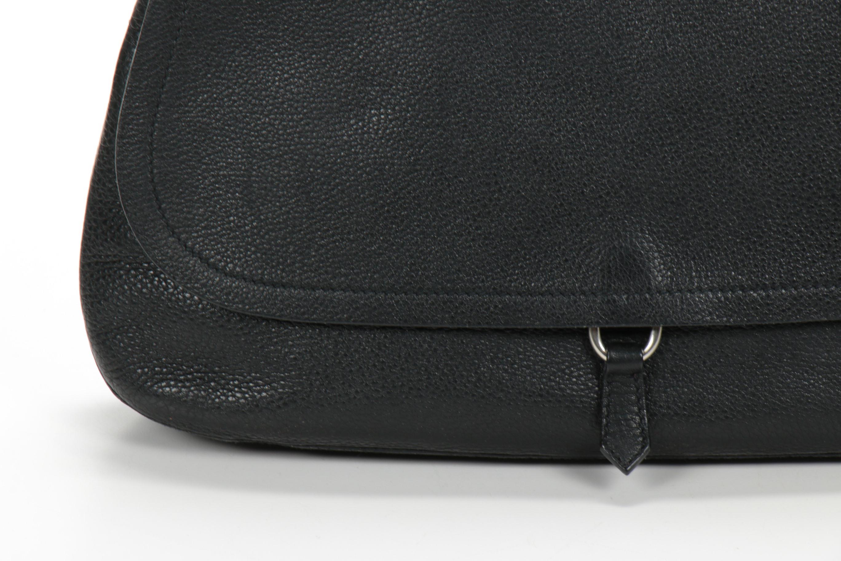 Prada Pebbled Leather Front Flat Shoulder Bag