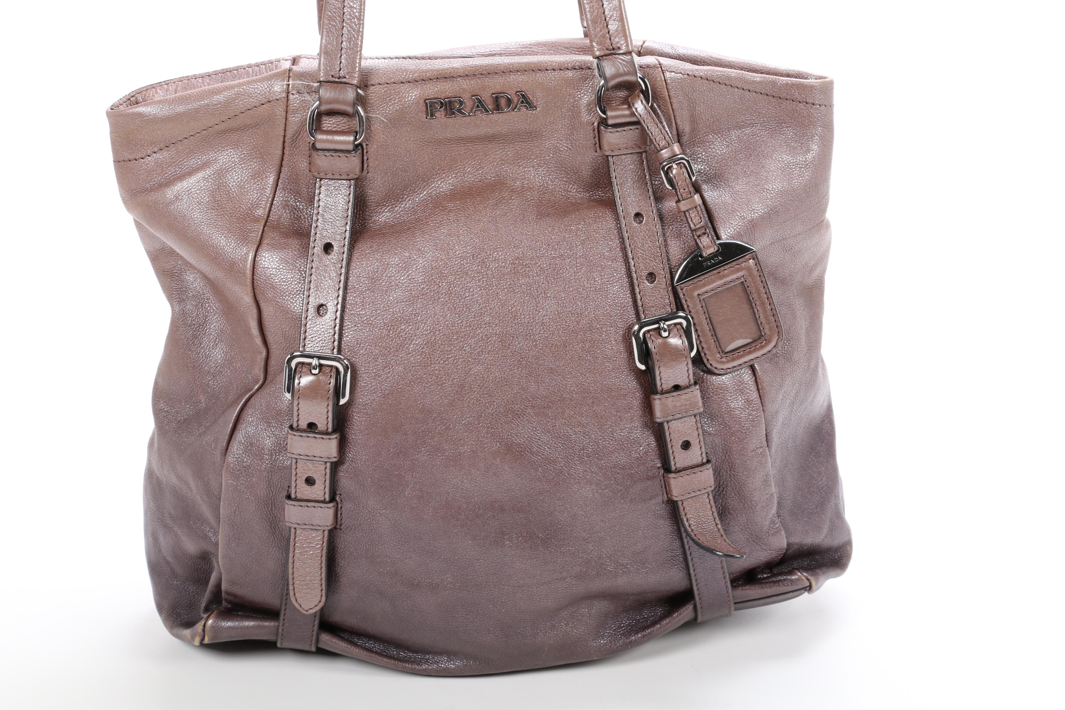 Prada Leather Metallic Shoulder Bag