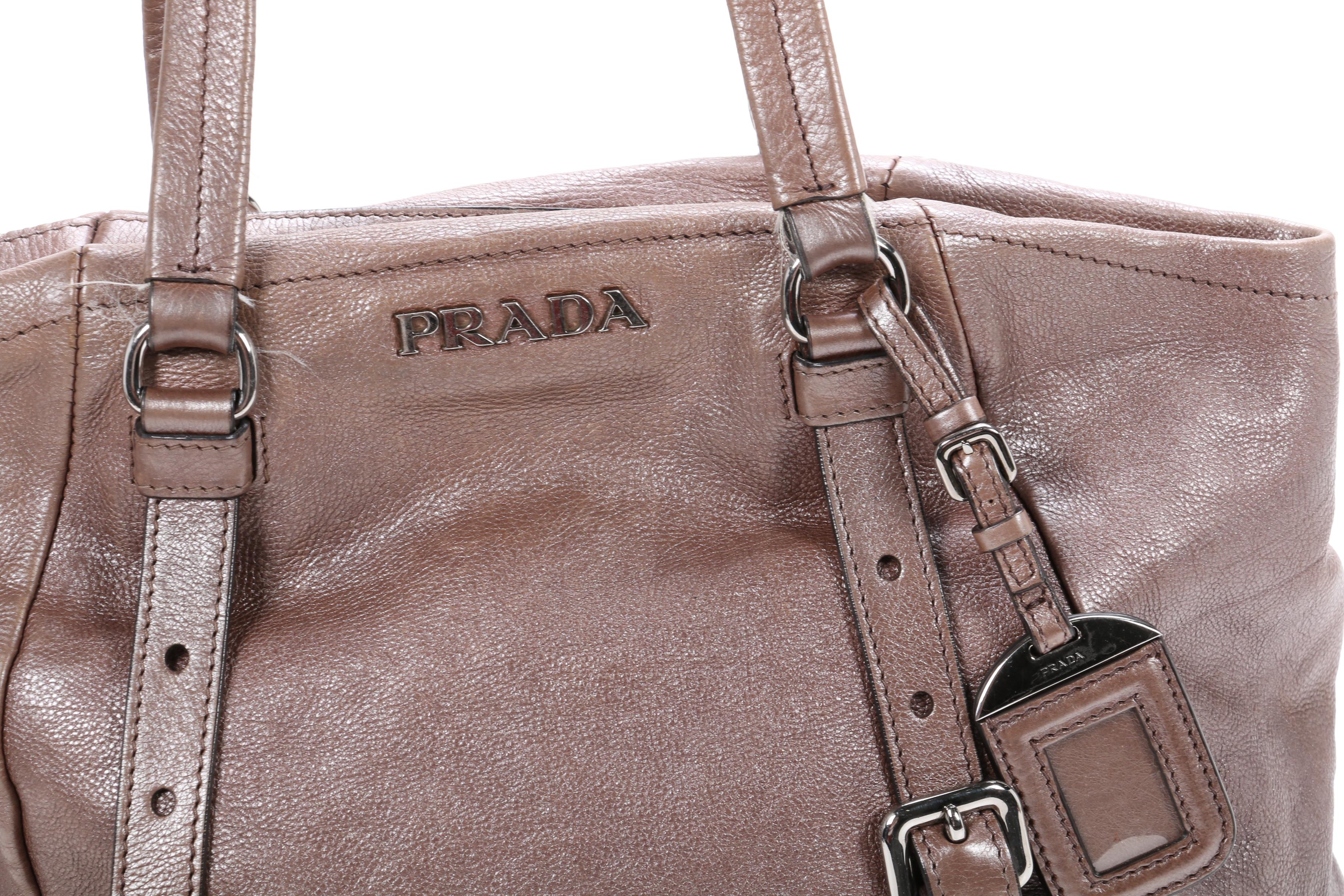 Prada Leather Metallic Shoulder Bag