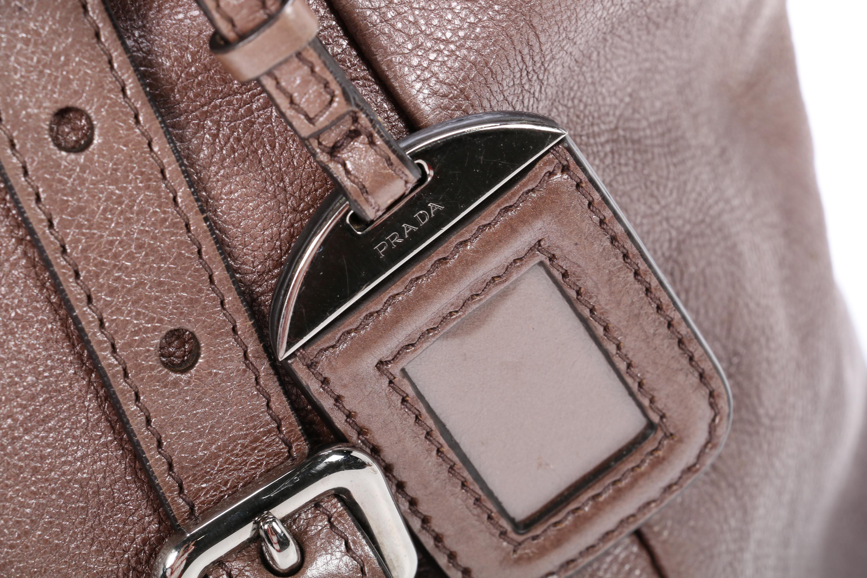 Prada Leather Metallic Shoulder Bag