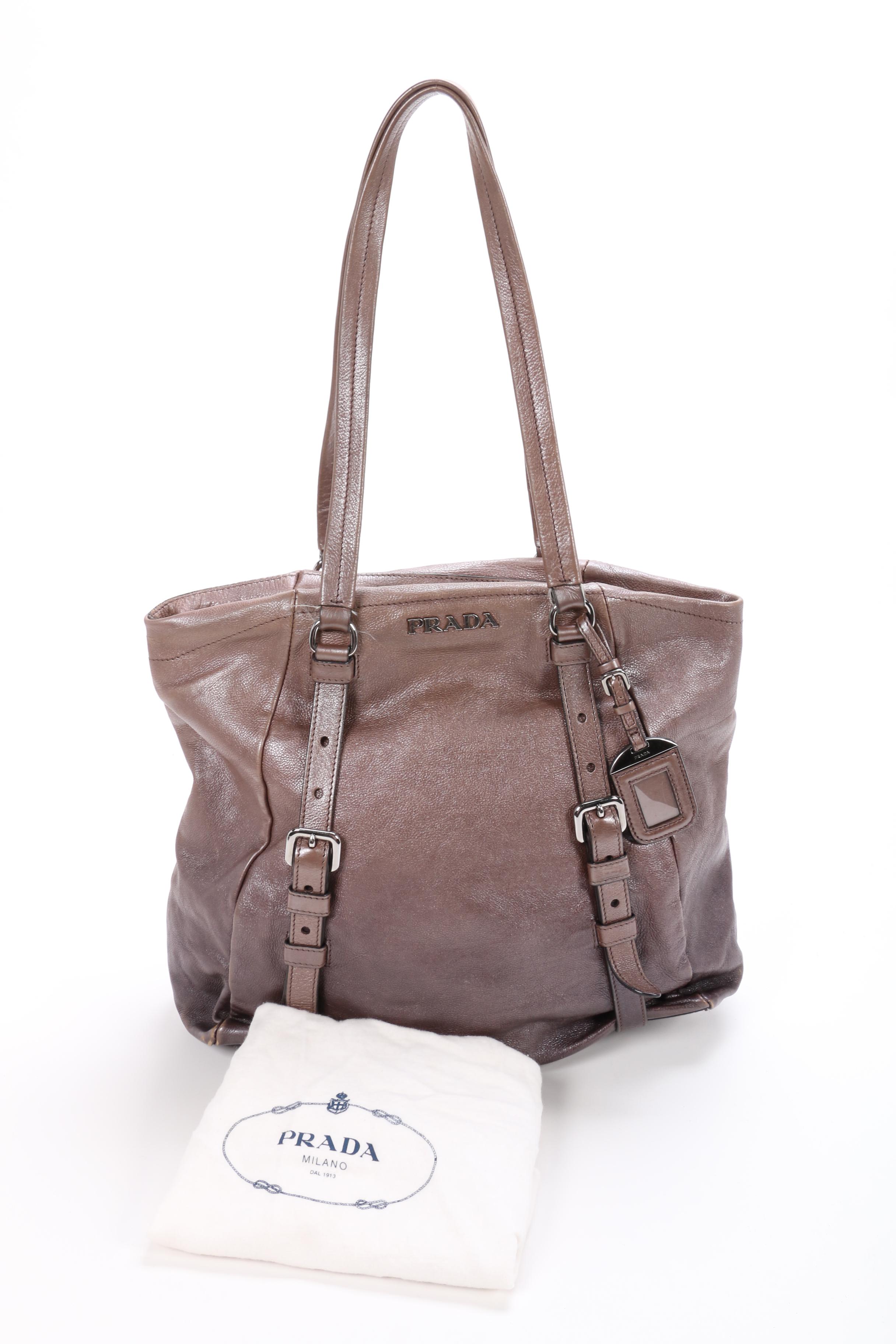 Prada Leather Metallic Shoulder Bag