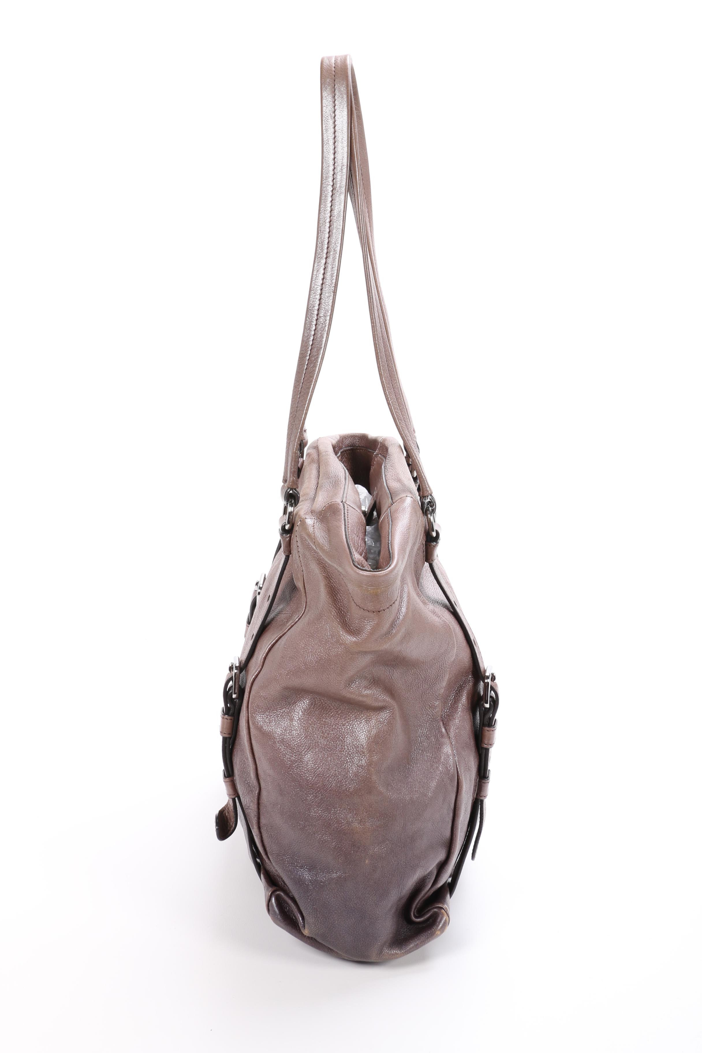 Prada Leather Metallic Shoulder Bag