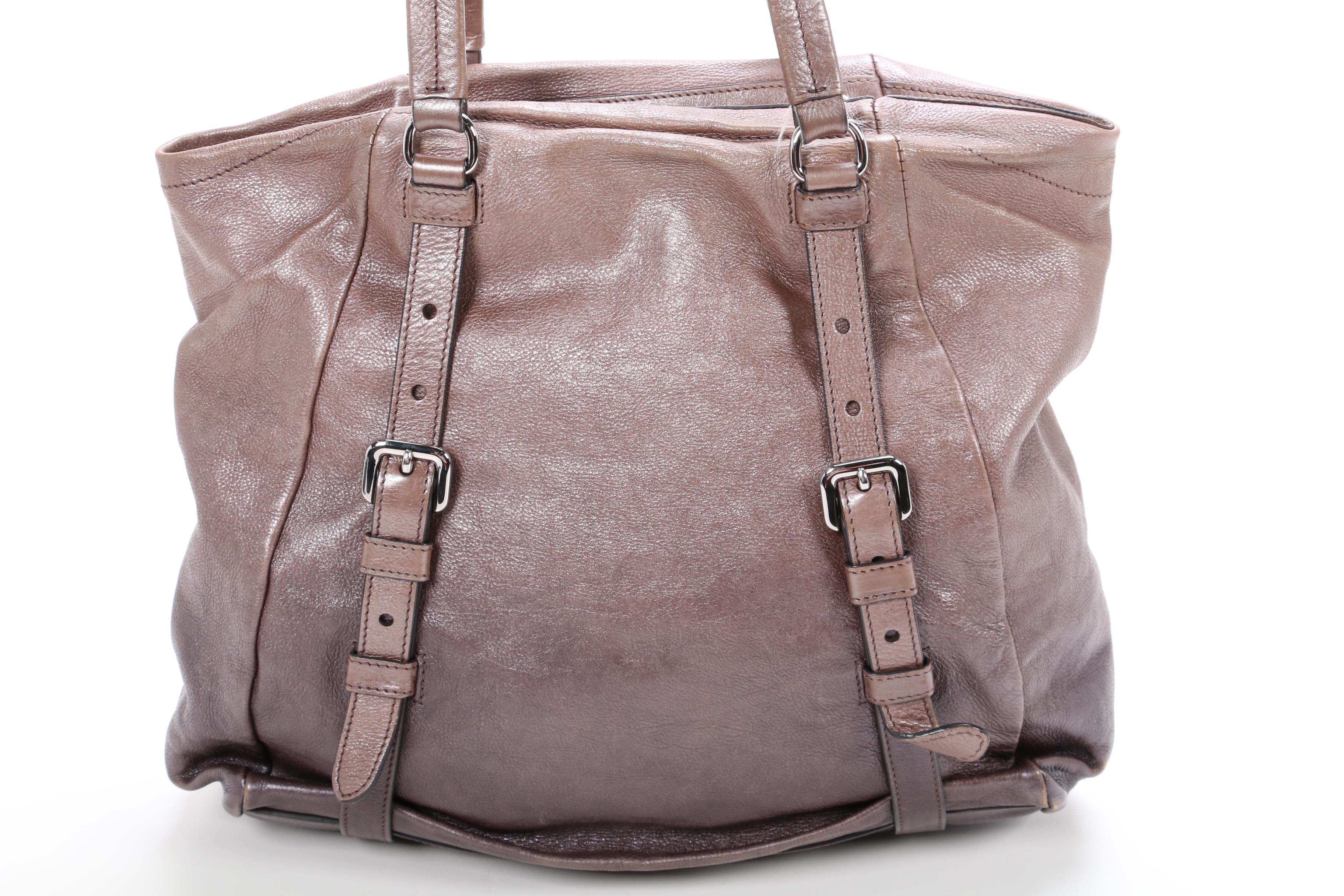 Prada Leather Metallic Shoulder Bag