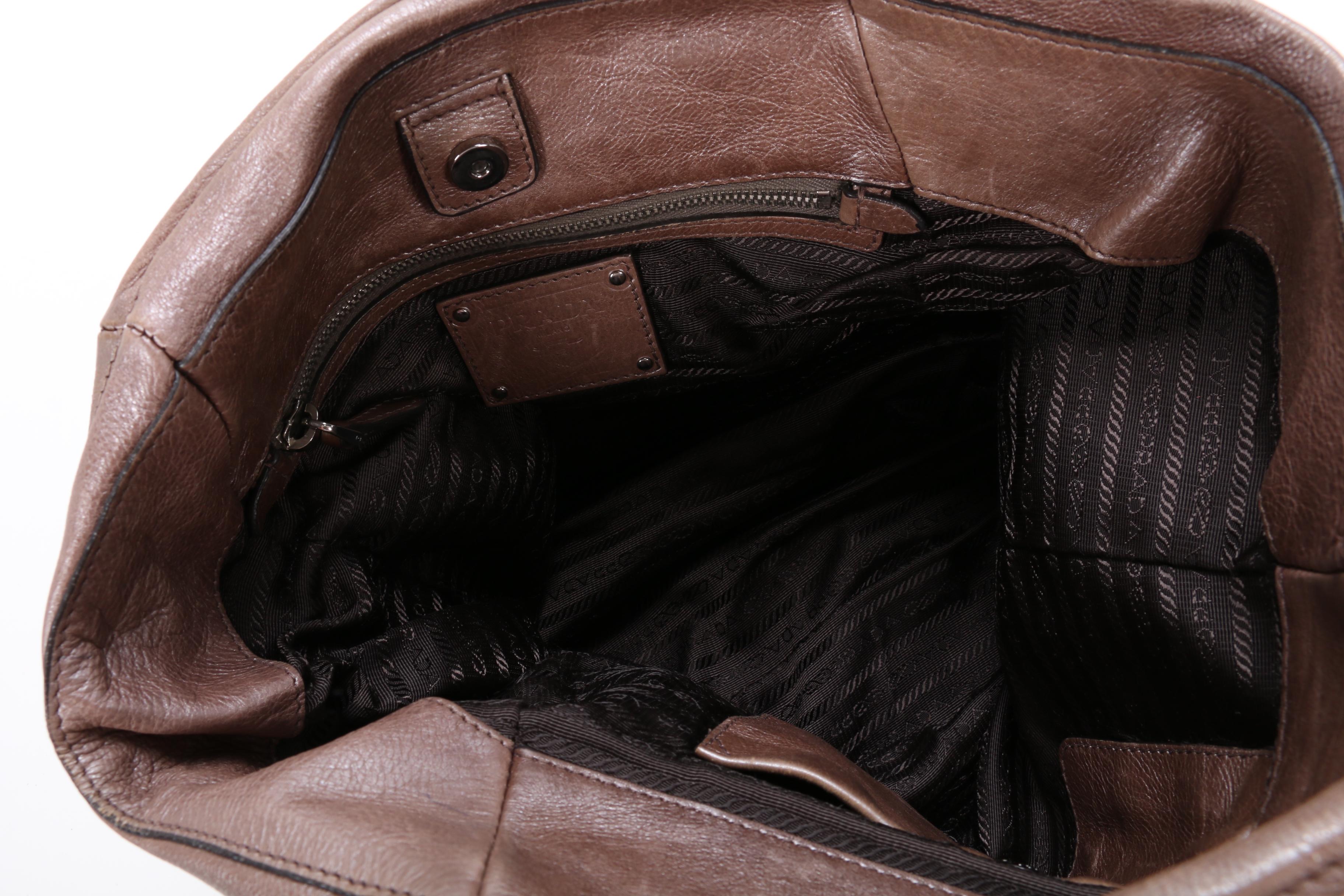 Prada Leather Metallic Shoulder Bag