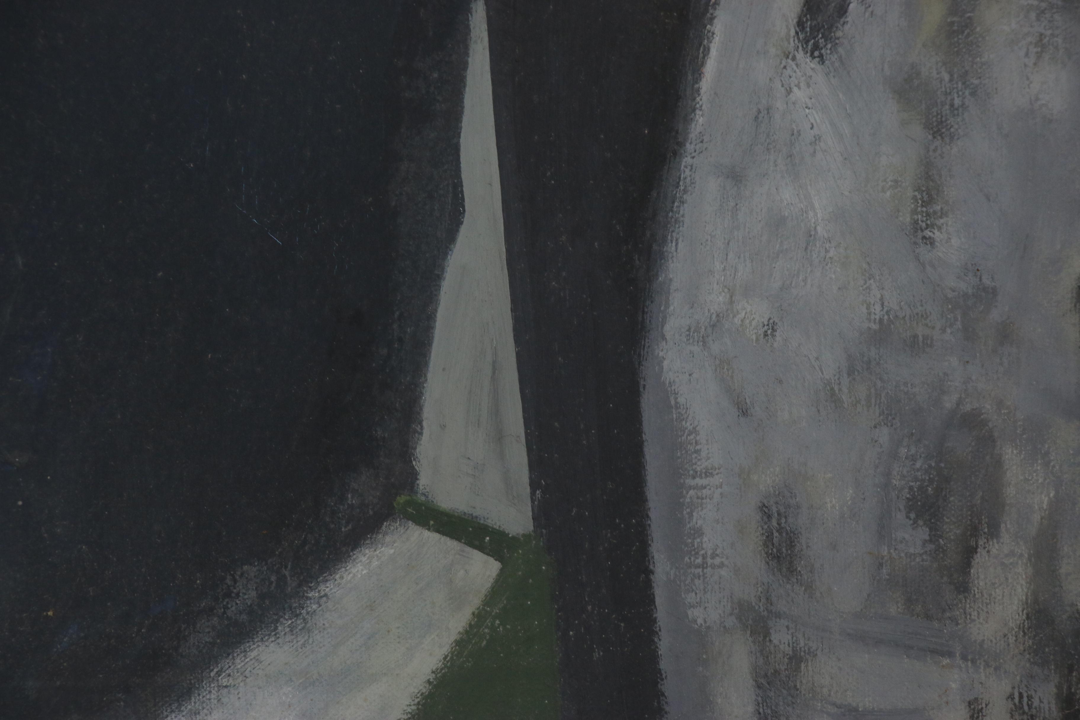 Walter Stomps Abstract Oil Painting "Portrait of a Young Girl", 1959