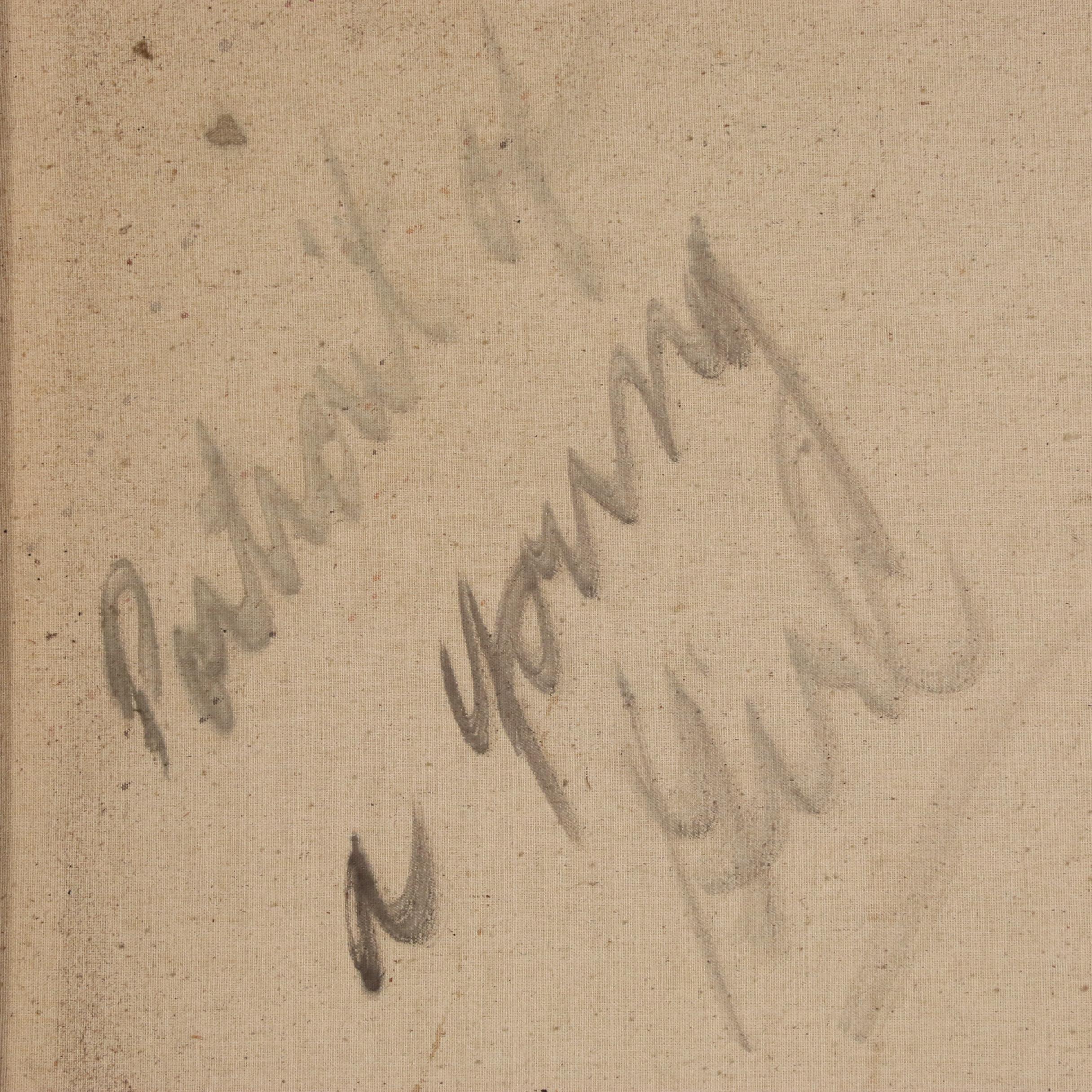 Walter Stomps Abstract Oil Painting "Portrait of a Young Girl", 1959