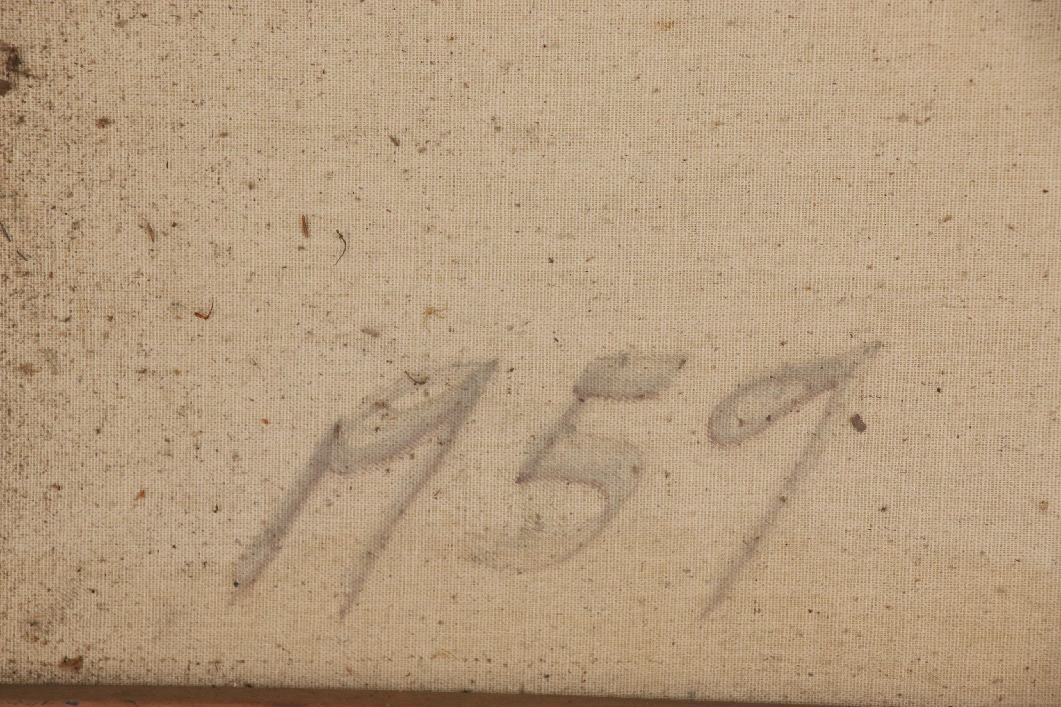 Walter Stomps Abstract Oil Painting "Portrait of a Young Girl", 1959