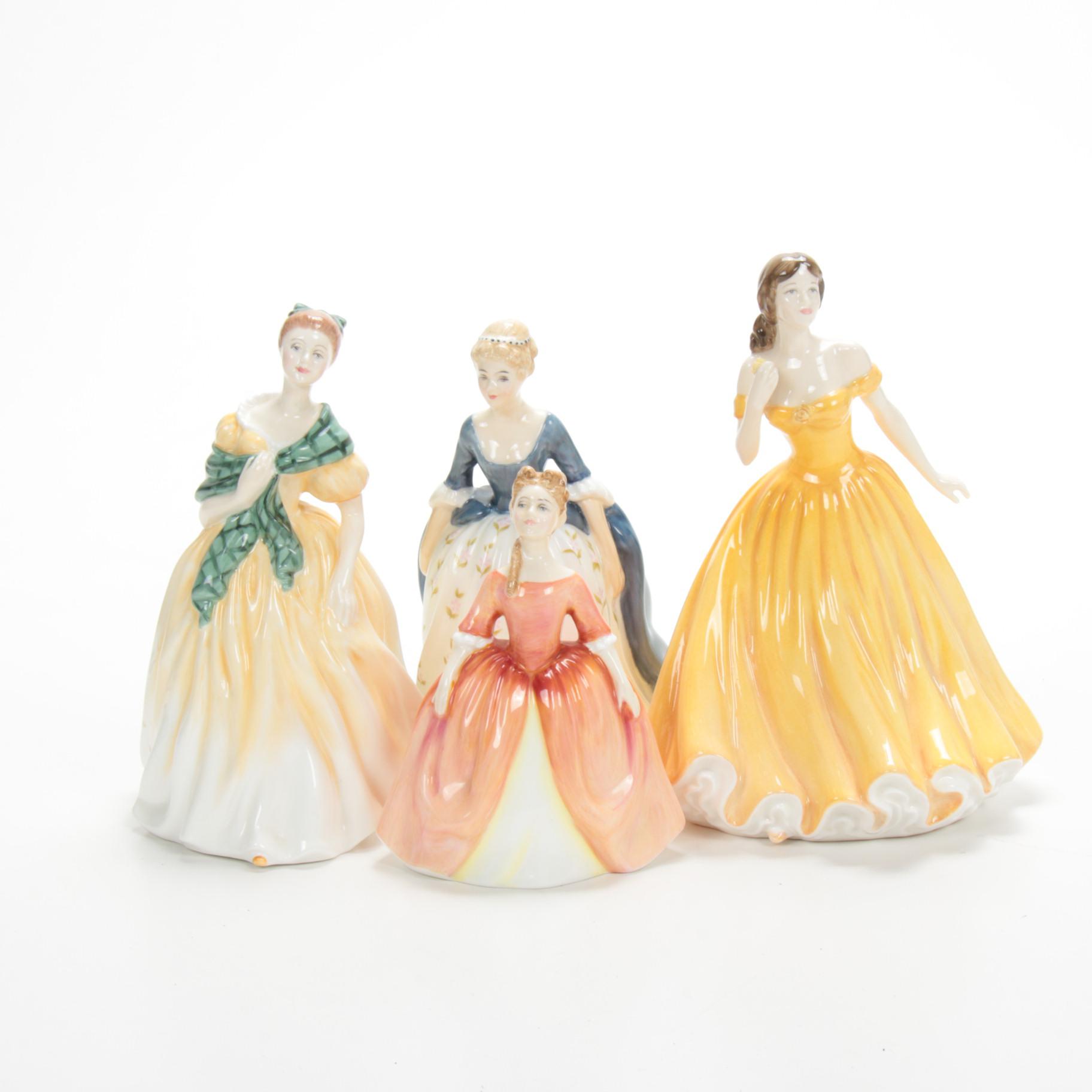 Royal Doulton Porcelain Lady Figurines, Mid to Late 20th Century