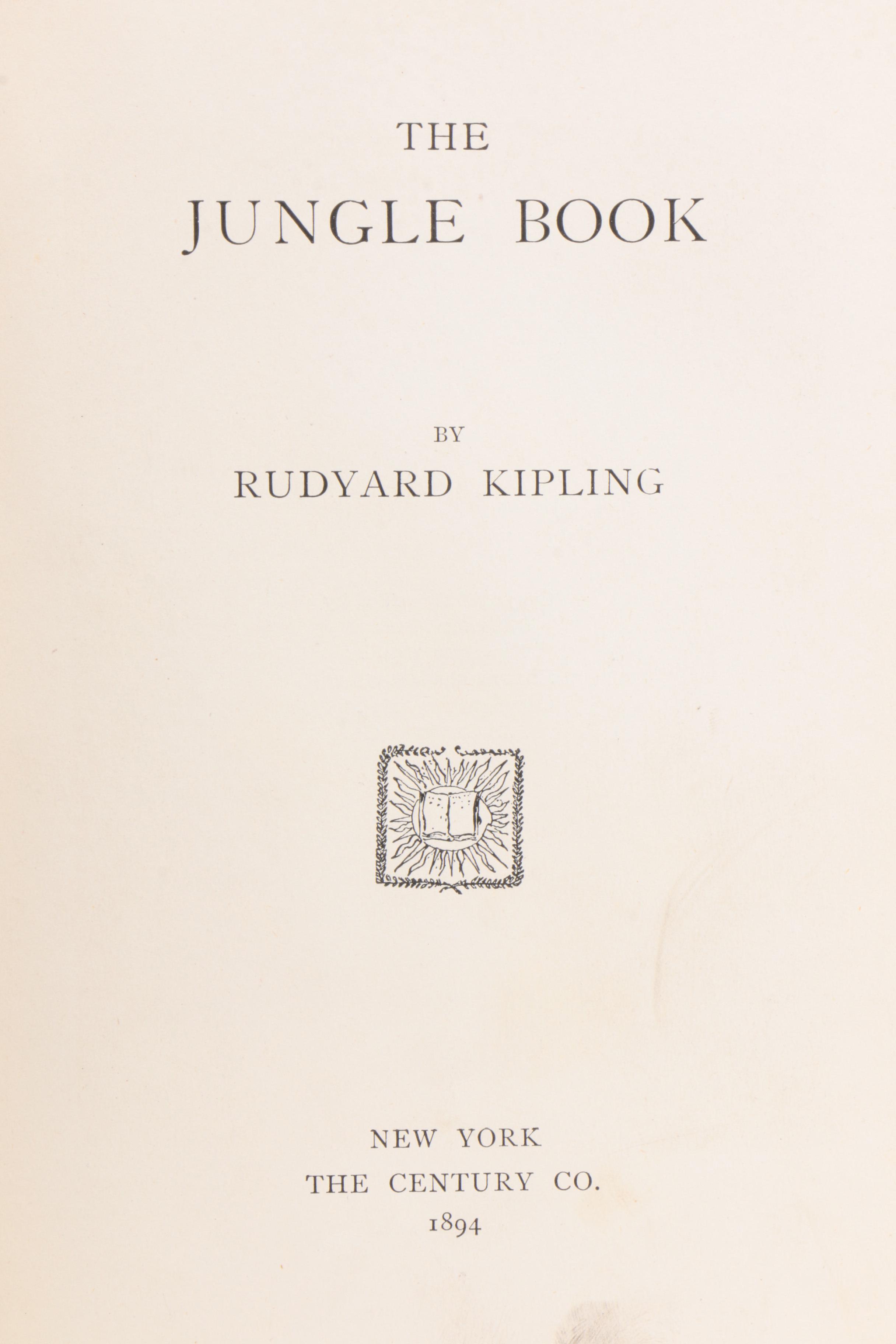 First American Edition "The Jungle Book" by Rudyard Kipling, 1894