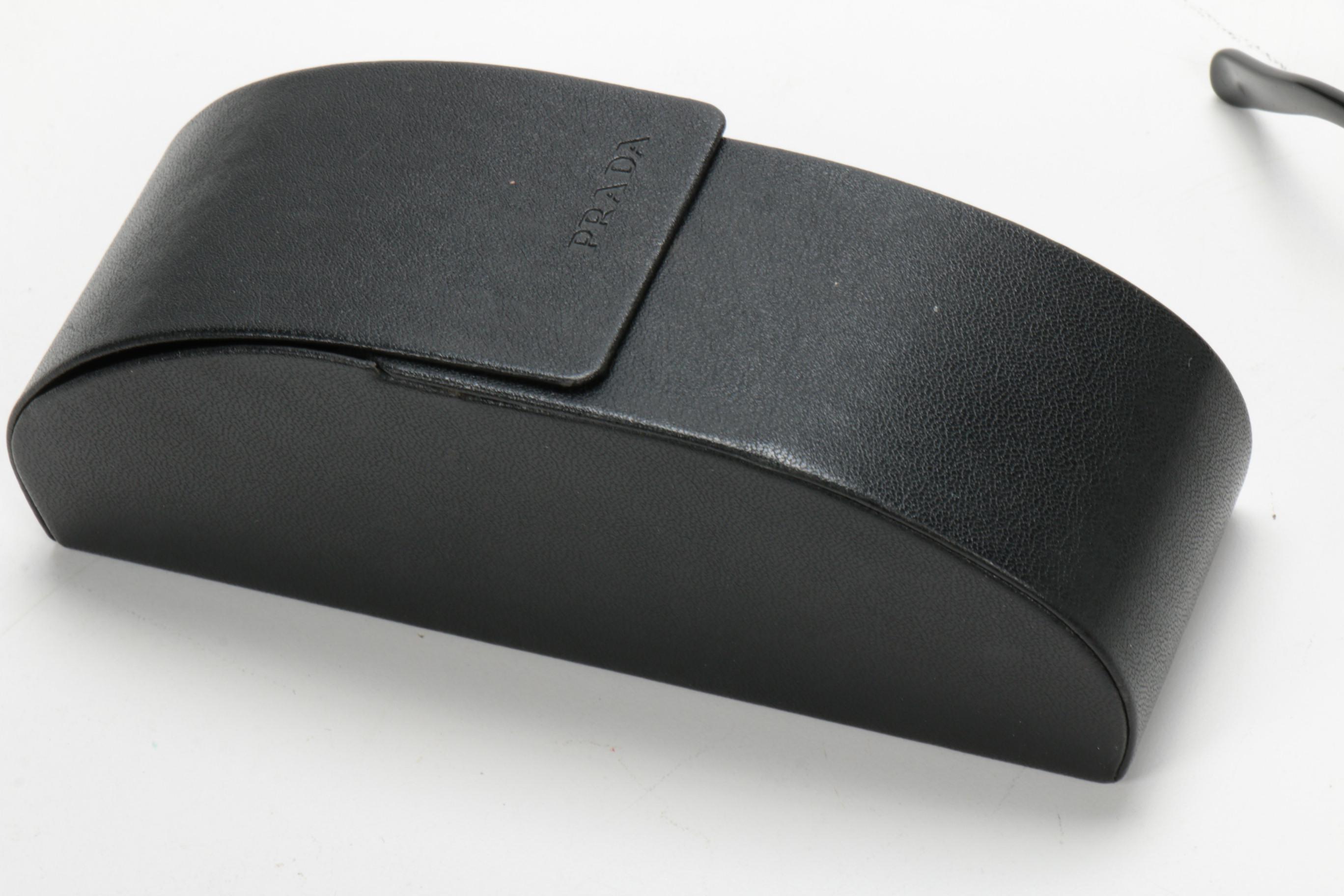 Prada SPR53F Metal Black Wrap Sunglasses