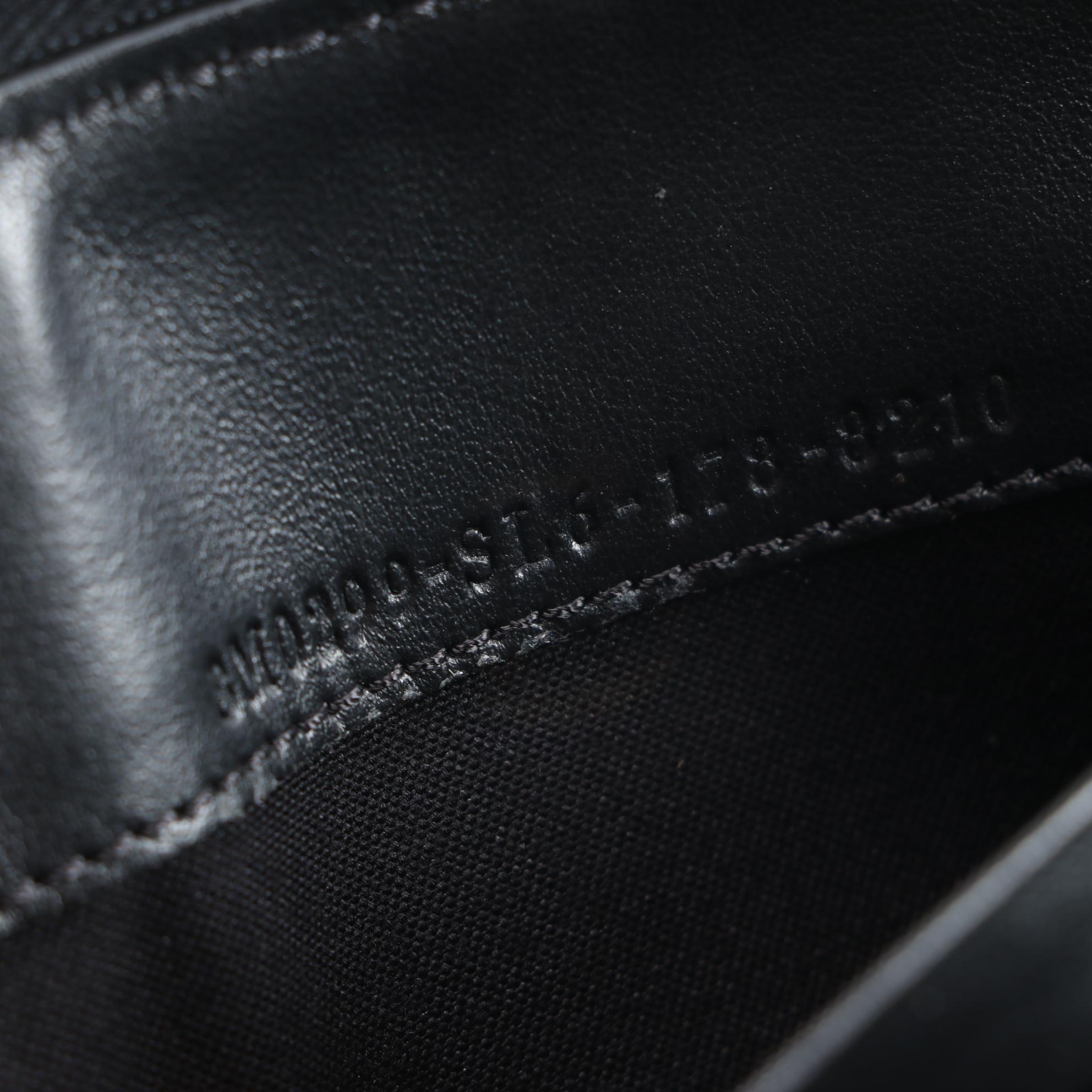 Fendi Robot Stud Embellished Black Leather Zip Around Wallet