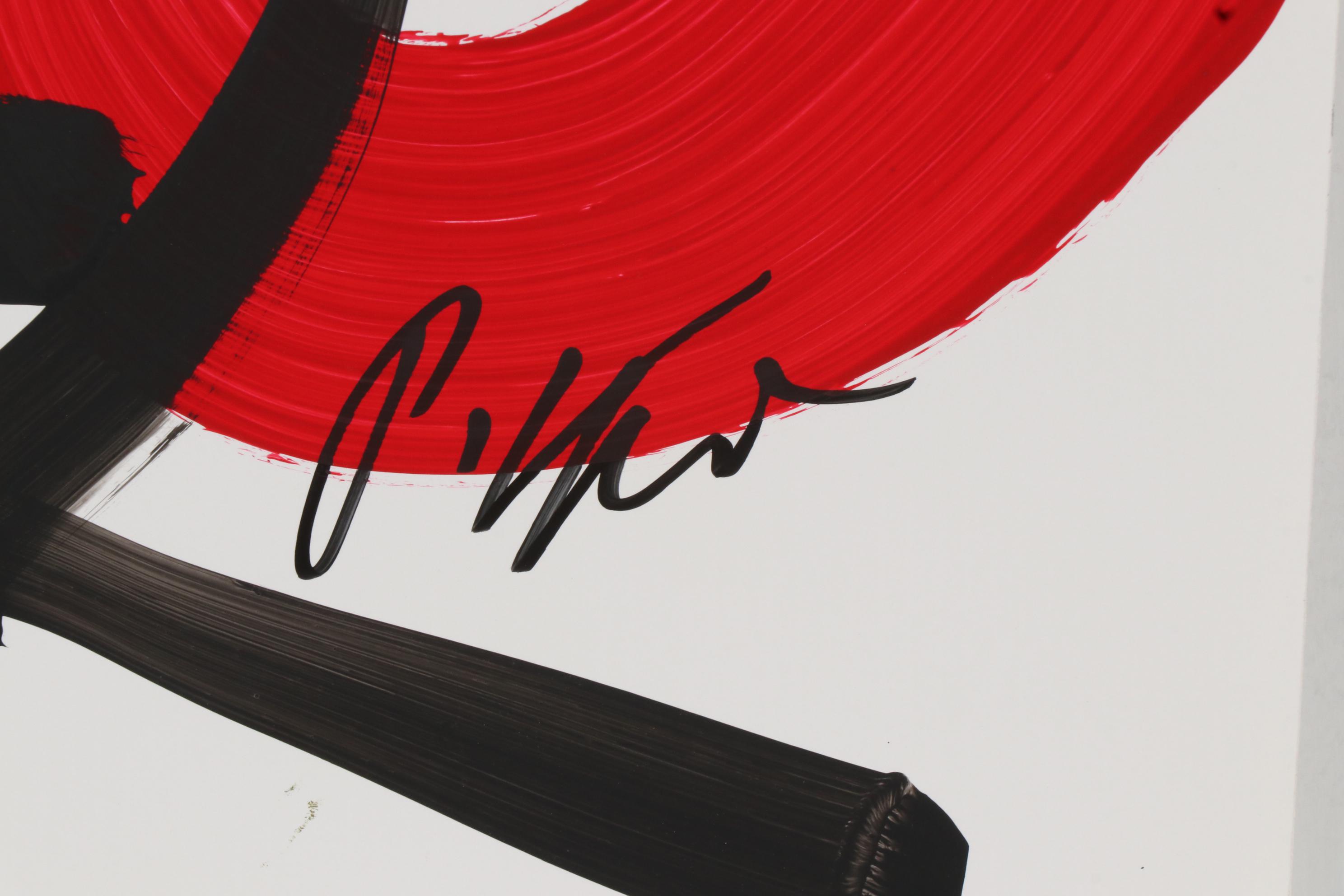 Peter Keil Abstract Portrait Acrylic Painting, Late 20th Century