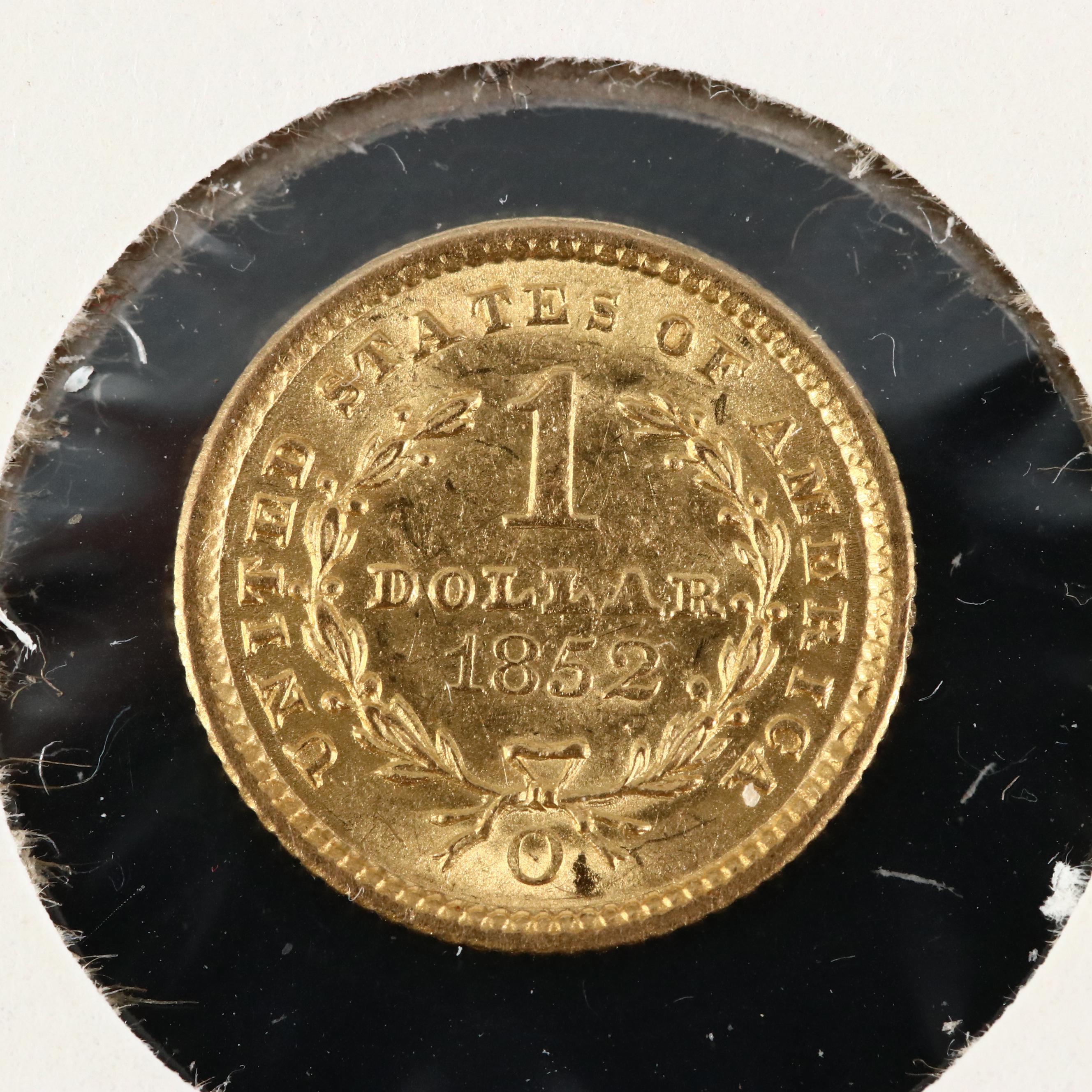 Better Date Low Mintage 1852-O Liberty Head $1 Gold Coin