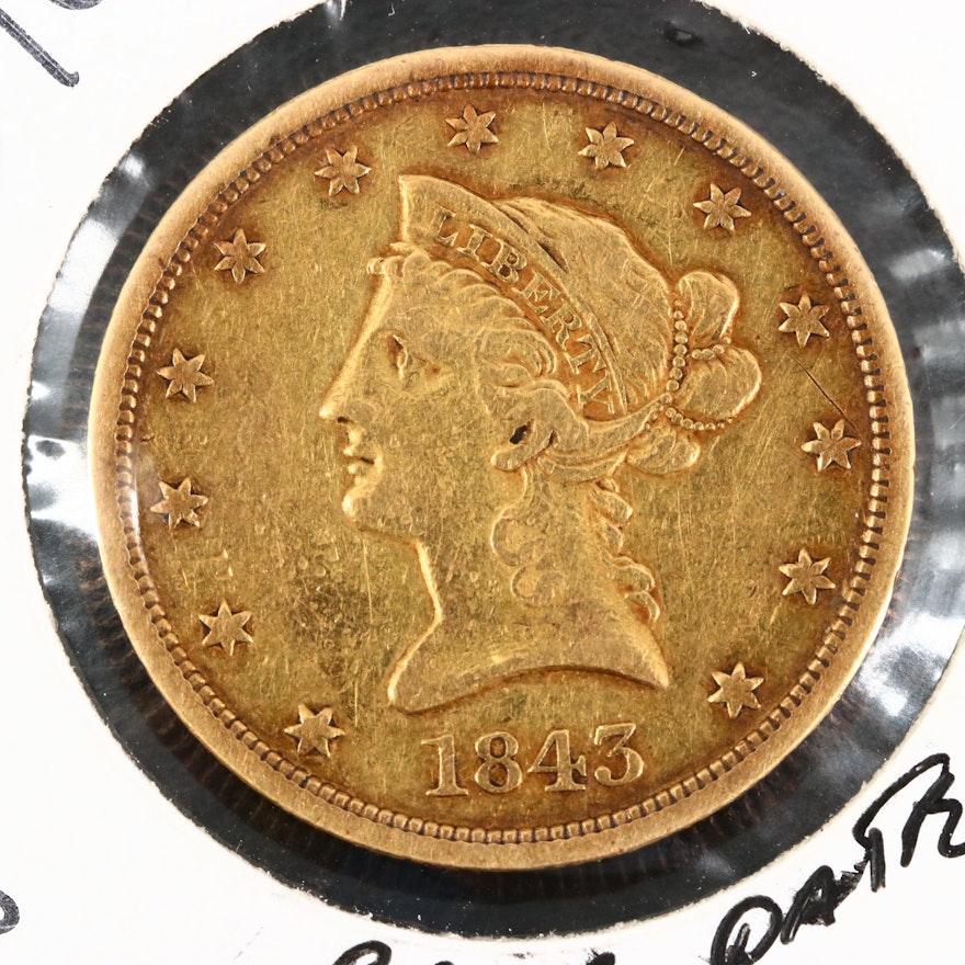 Better Date Low Mintage 1843-O Liberty Head $10 Gold Eagle