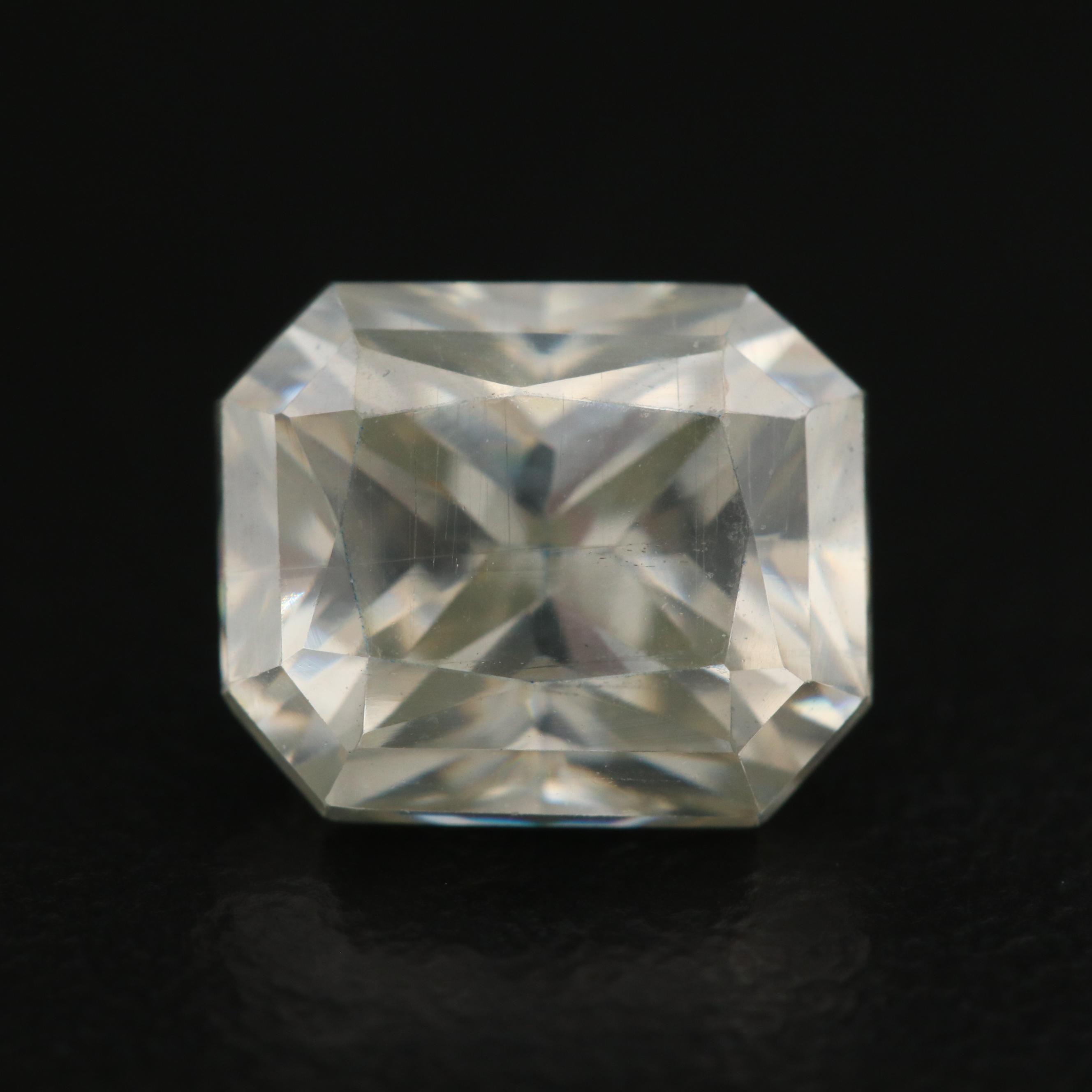 Loose Laboratory Grown  Cut Corner Rectangular Faceted Moissanite