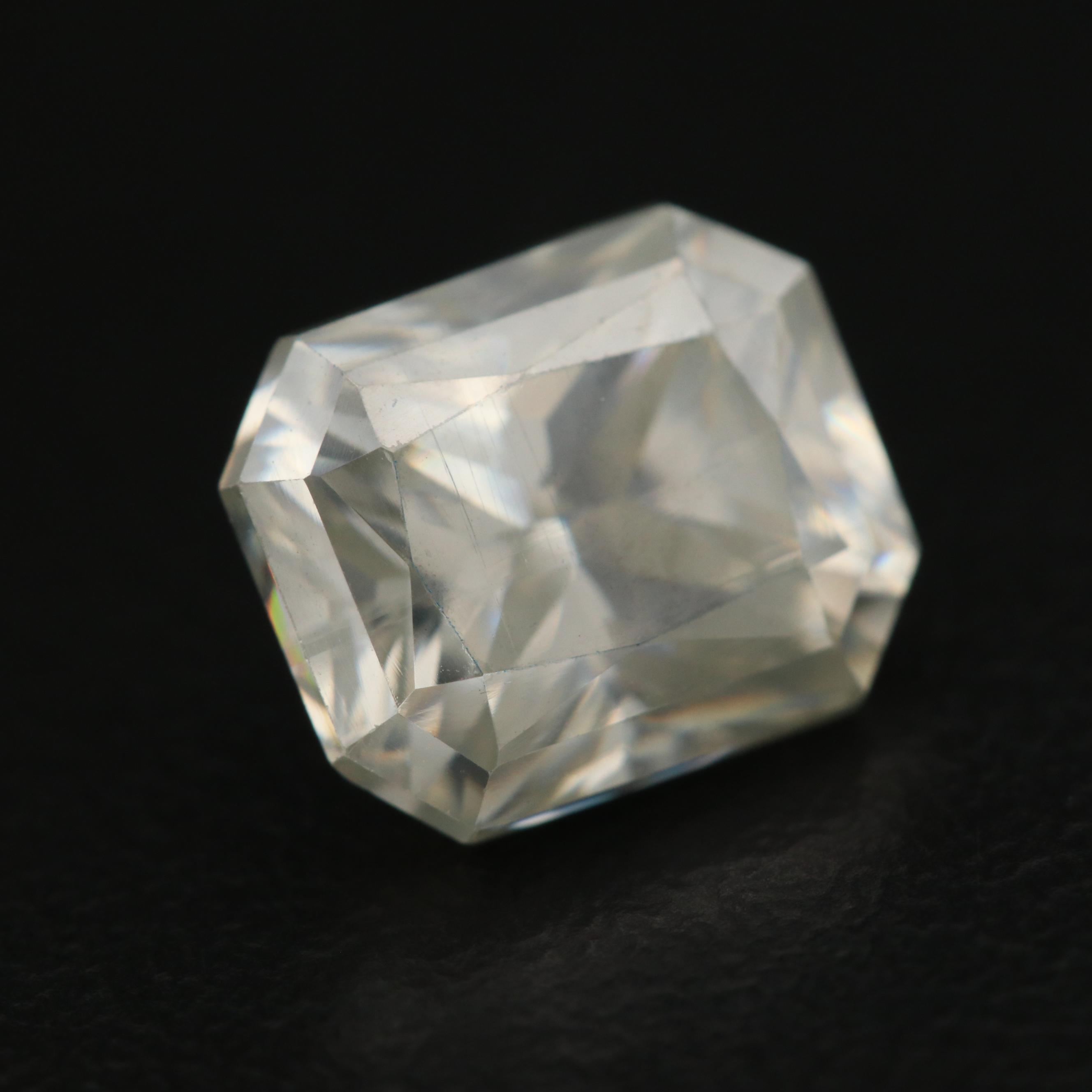 Loose Laboratory Grown  Cut Corner Rectangular Faceted Moissanite