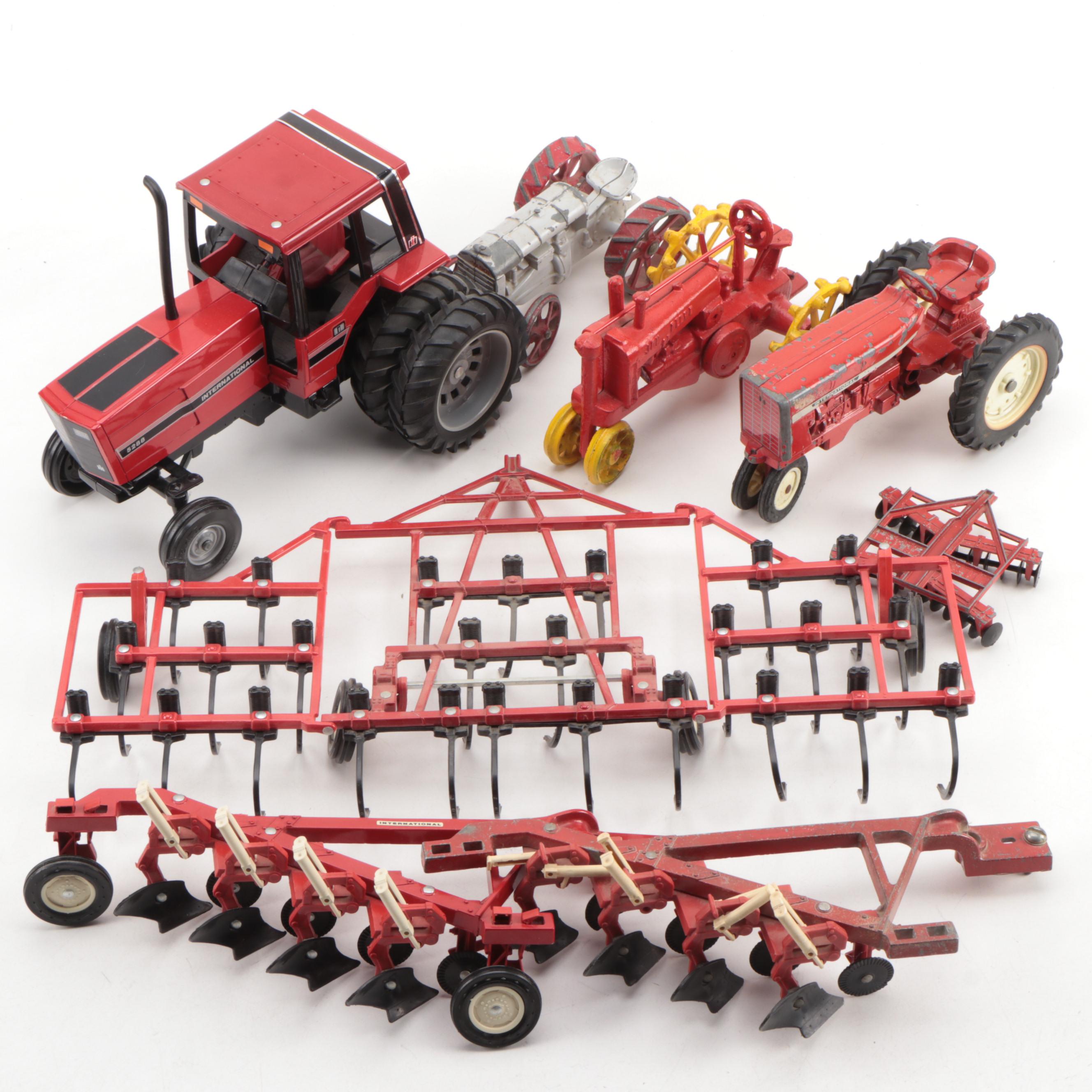 Ertl International and John Deere Farming Tractors with Cultivators/Spreaders