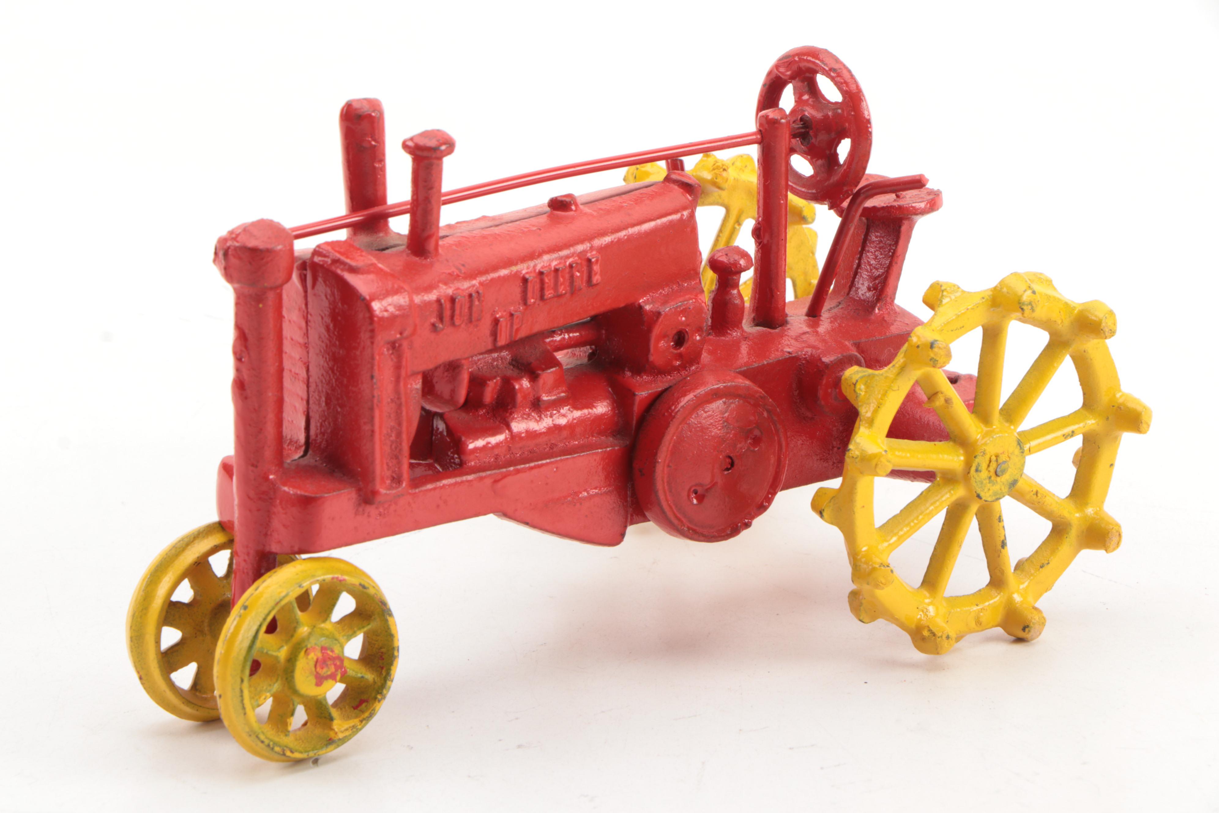 Ertl International and John Deere Farming Tractors with Cultivators/Spreaders