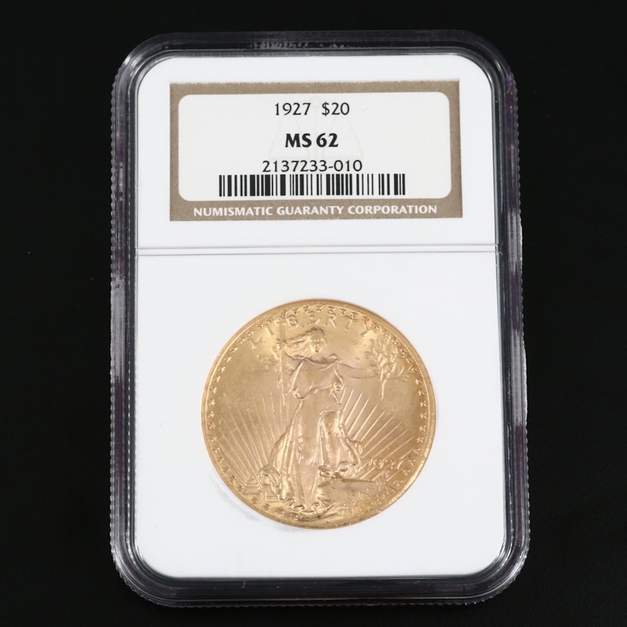 NGC Graded MS62 1927 Saint-Gaudens $20 Gold Double Eagle