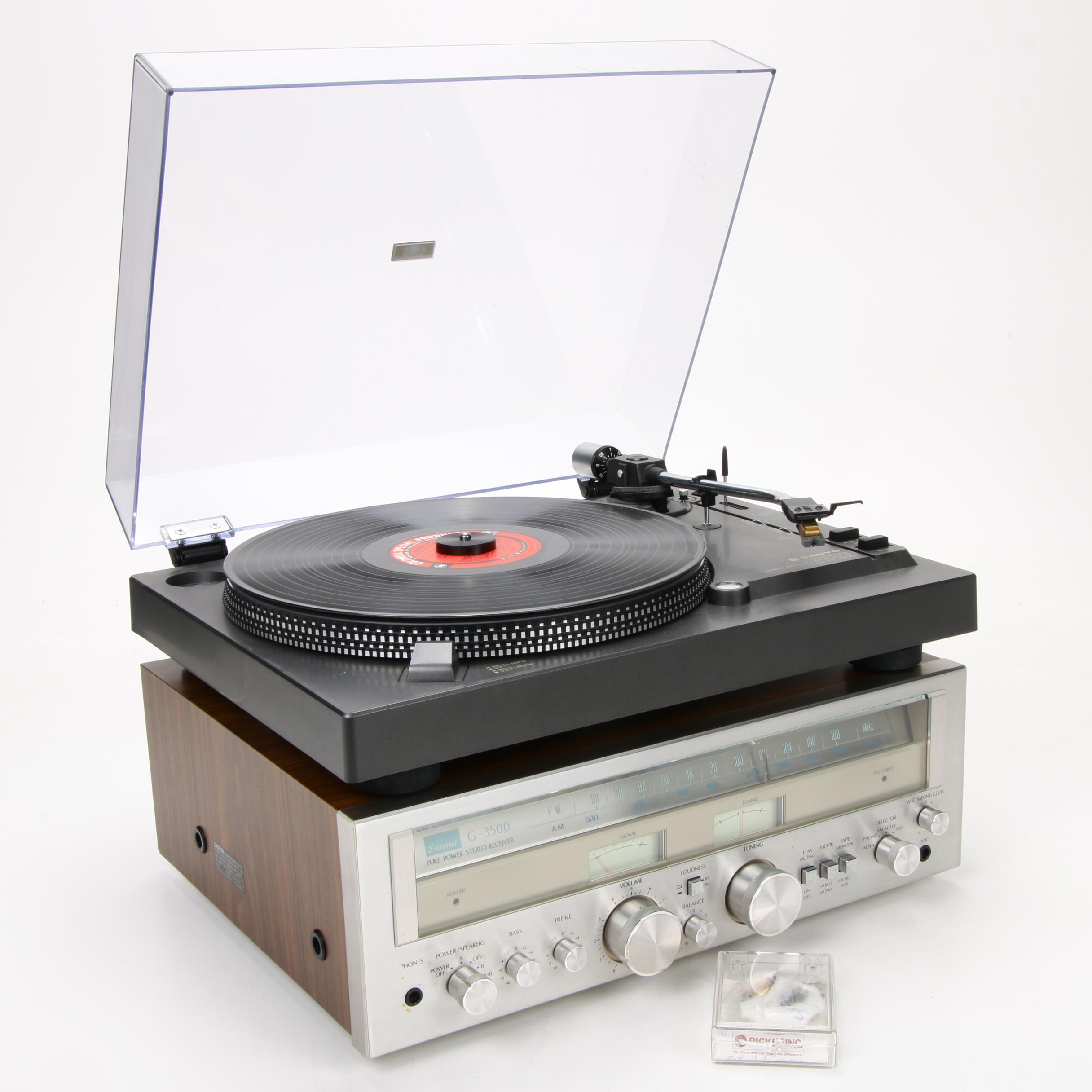 Sanyo TP-1020 Turntable and Sansui G-3500 Pure Power Stereo Receiver
