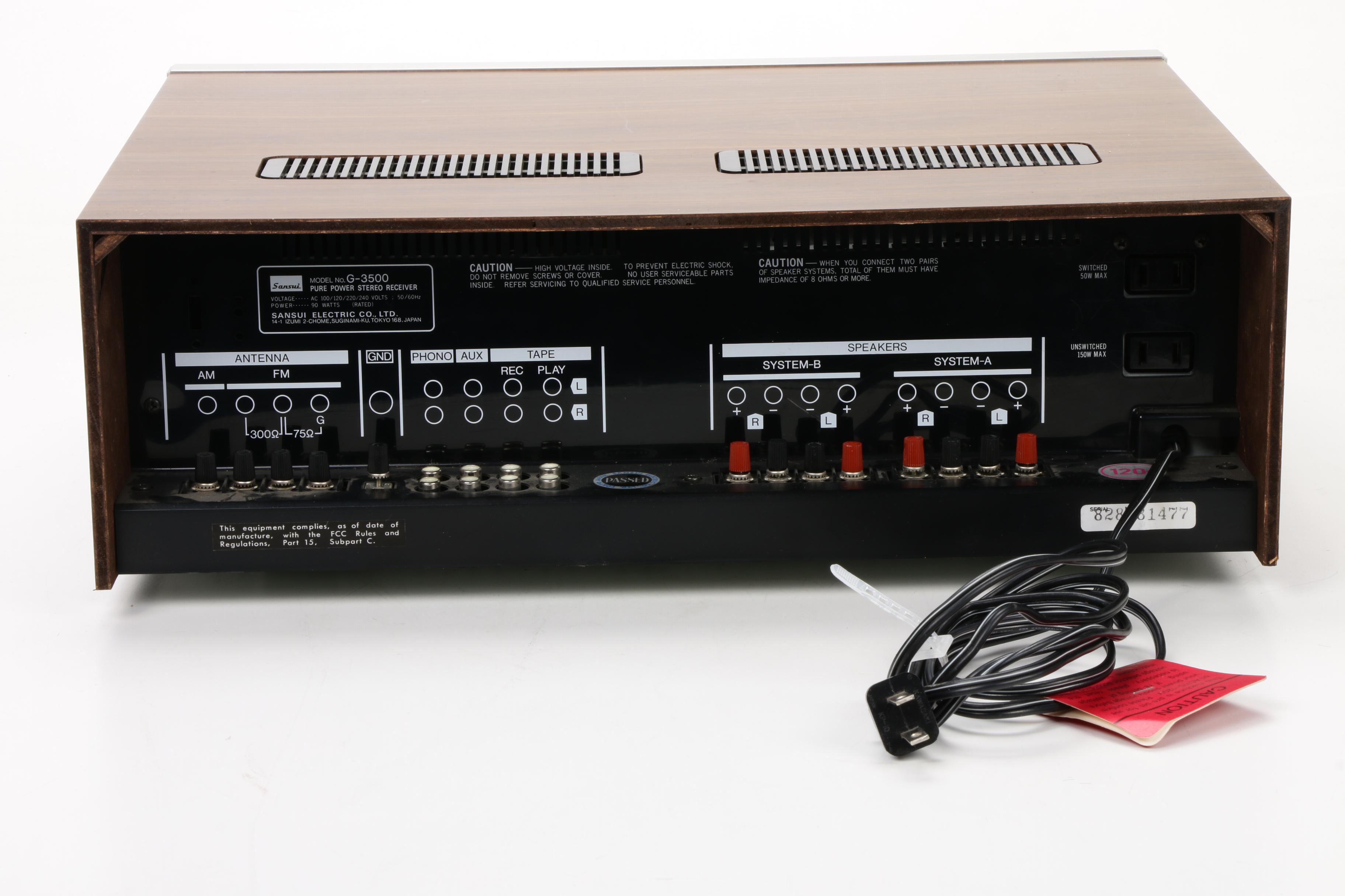 Sanyo TP-1020 Turntable and Sansui G-3500 Pure Power Stereo Receiver