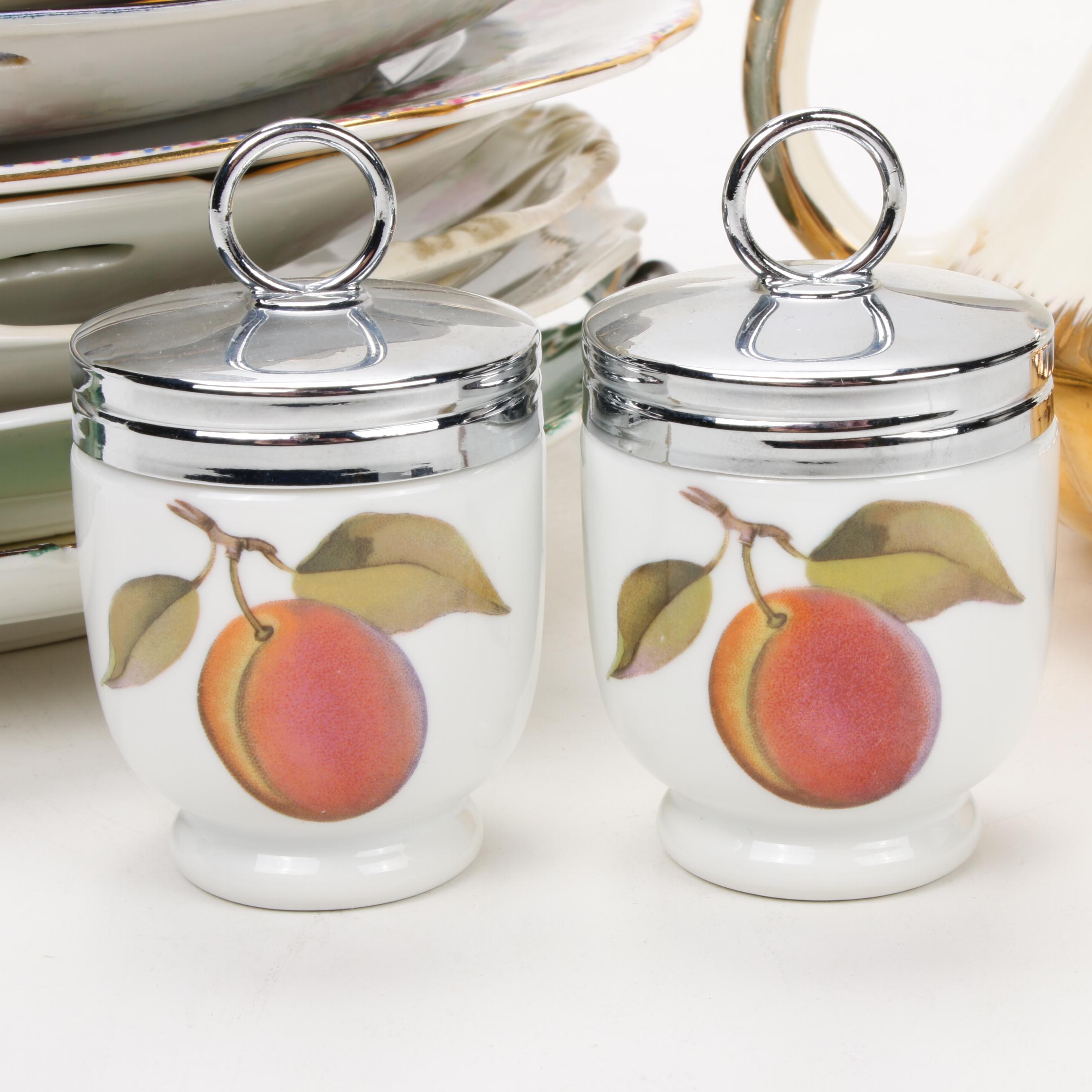 Jean Pouyat Limoges and Other Gilt Porcelain Plates and Serveware