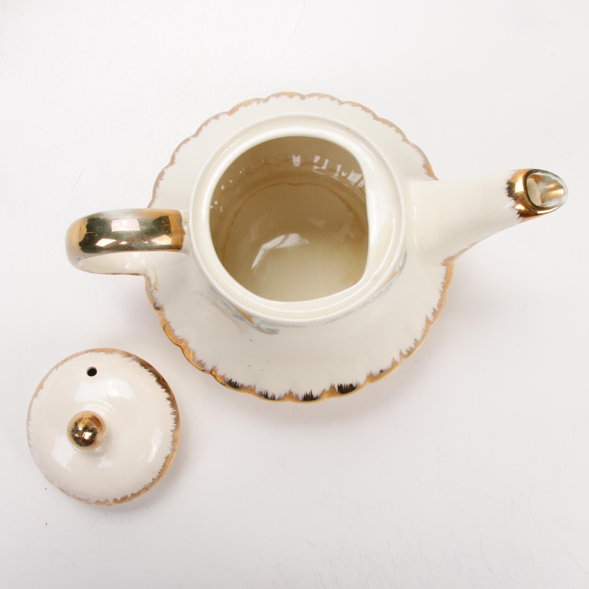 Jean Pouyat Limoges and Other Gilt Porcelain Plates and Serveware