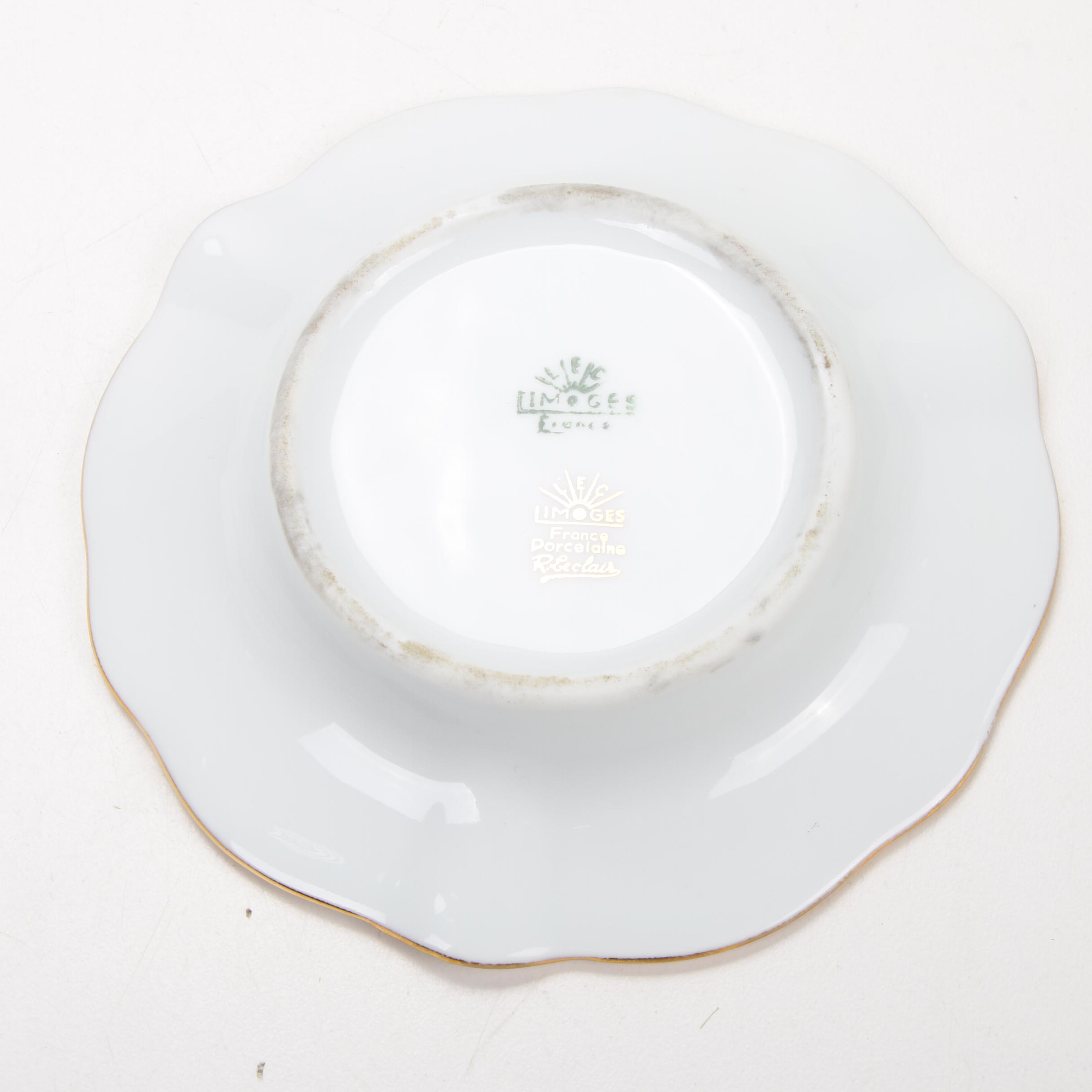 Jean Pouyat Limoges and Other Gilt Porcelain Plates and Serveware