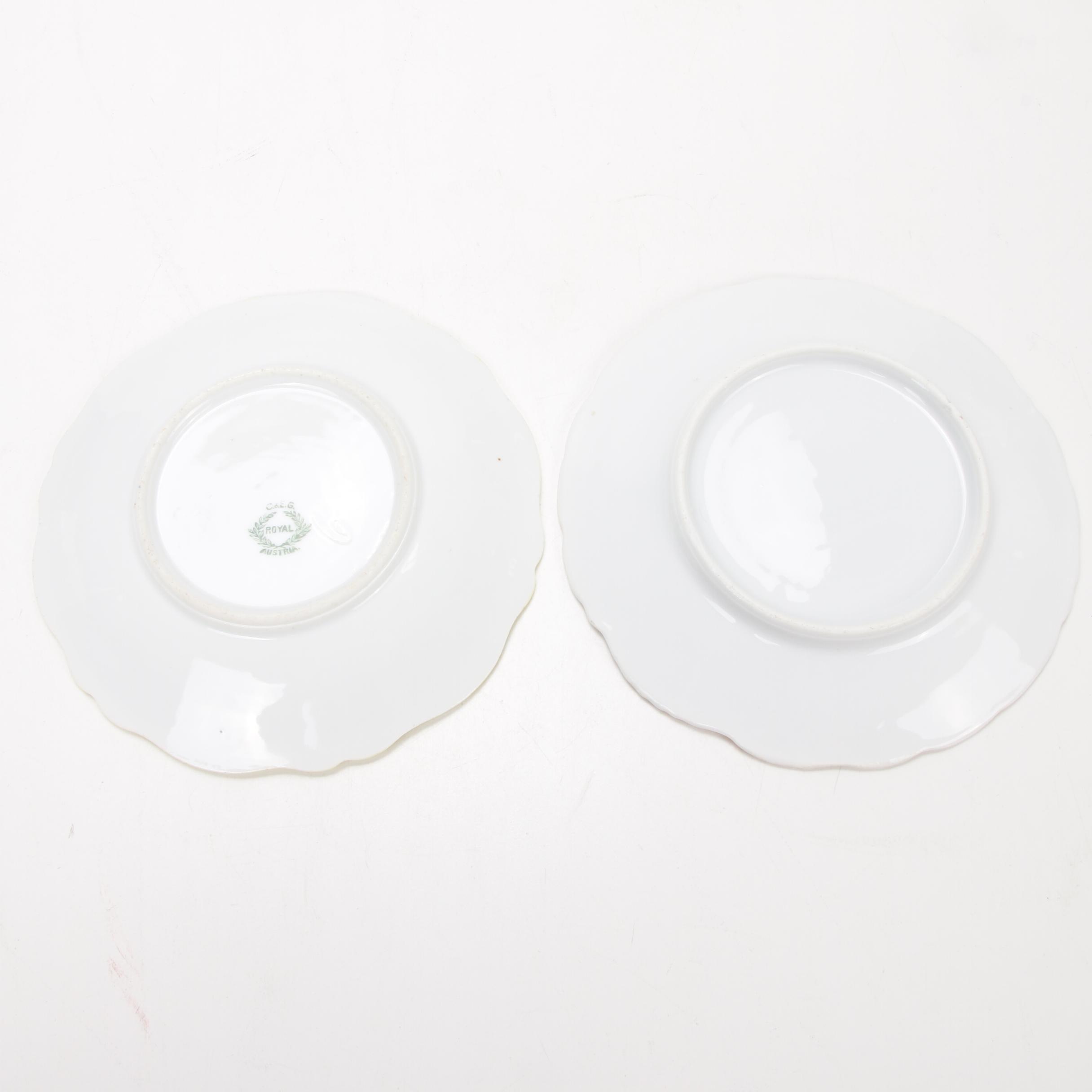 Jean Pouyat Limoges and Other Gilt Porcelain Plates and Serveware