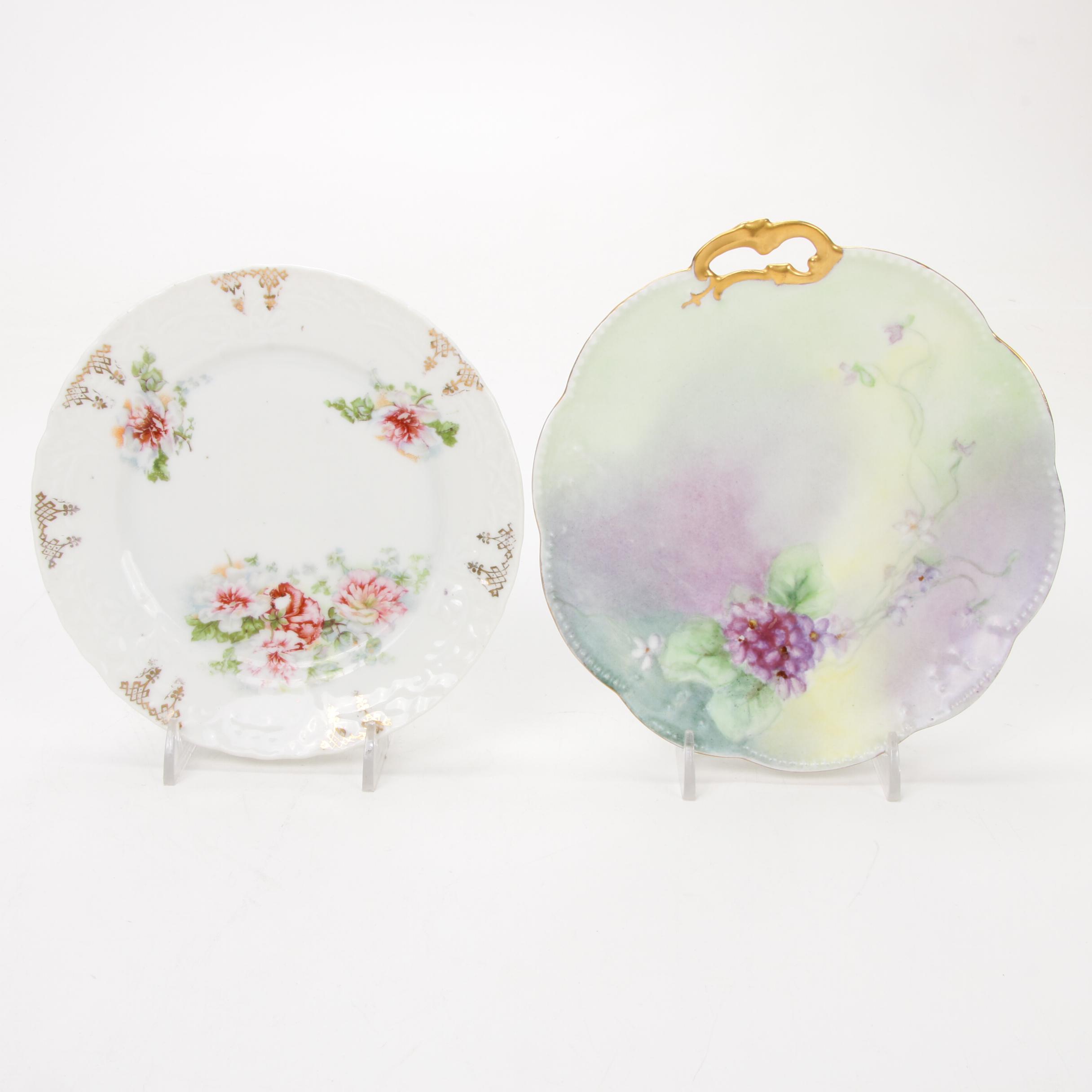 Jean Pouyat Limoges and Other Gilt Porcelain Plates and Serveware