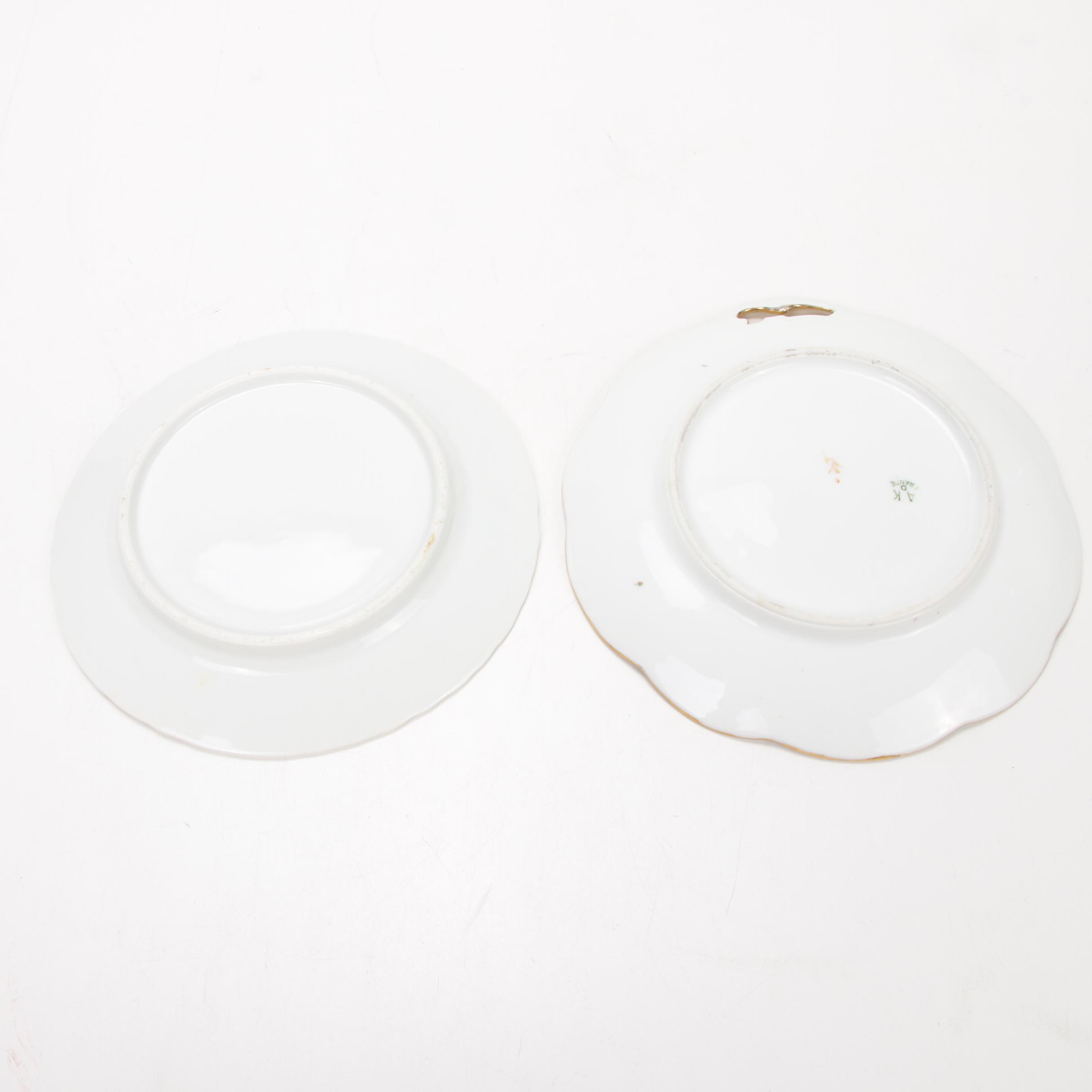 Jean Pouyat Limoges and Other Gilt Porcelain Plates and Serveware