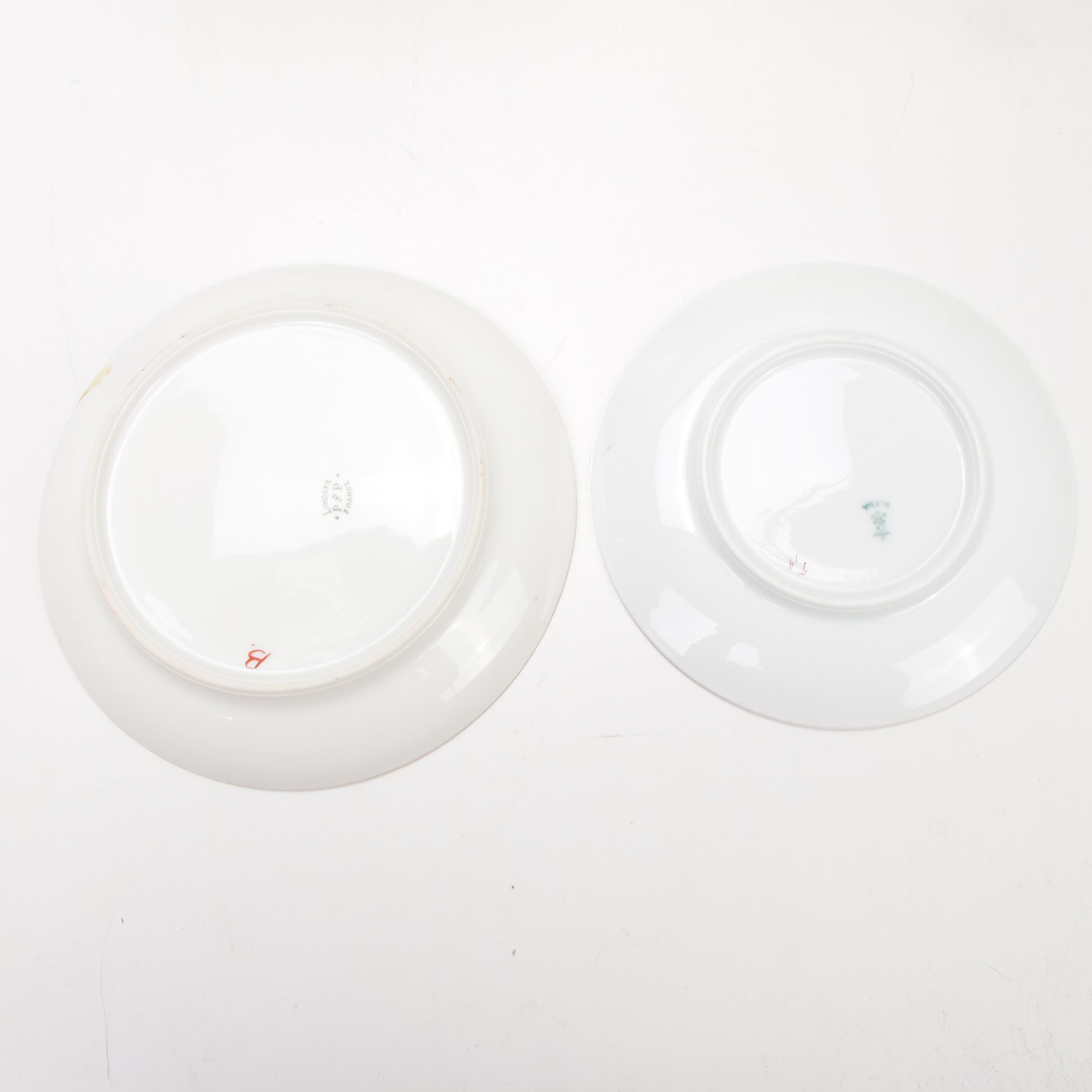 Jean Pouyat Limoges and Other Gilt Porcelain Plates and Serveware