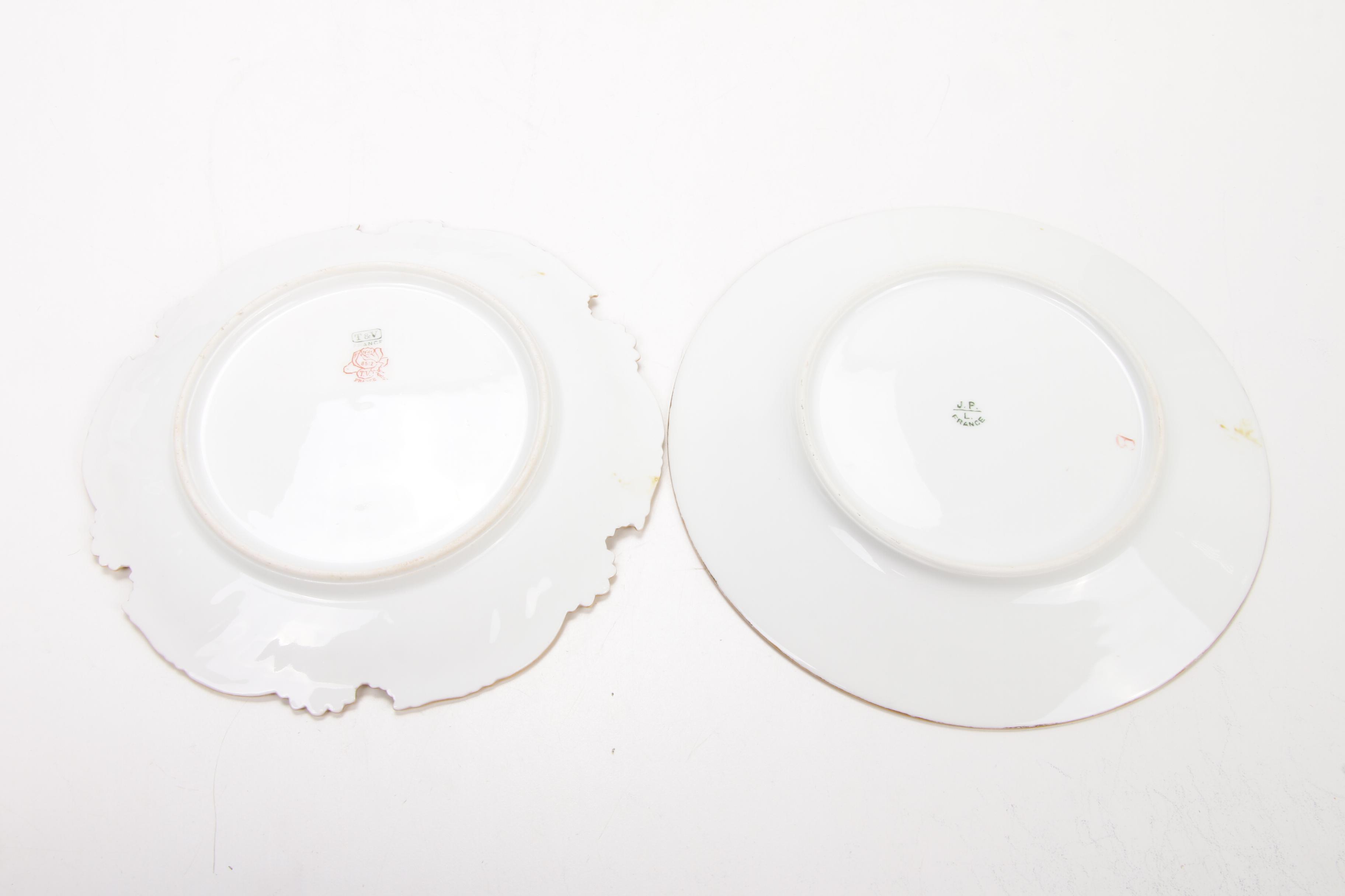 Jean Pouyat Limoges and Other Gilt Porcelain Plates and Serveware