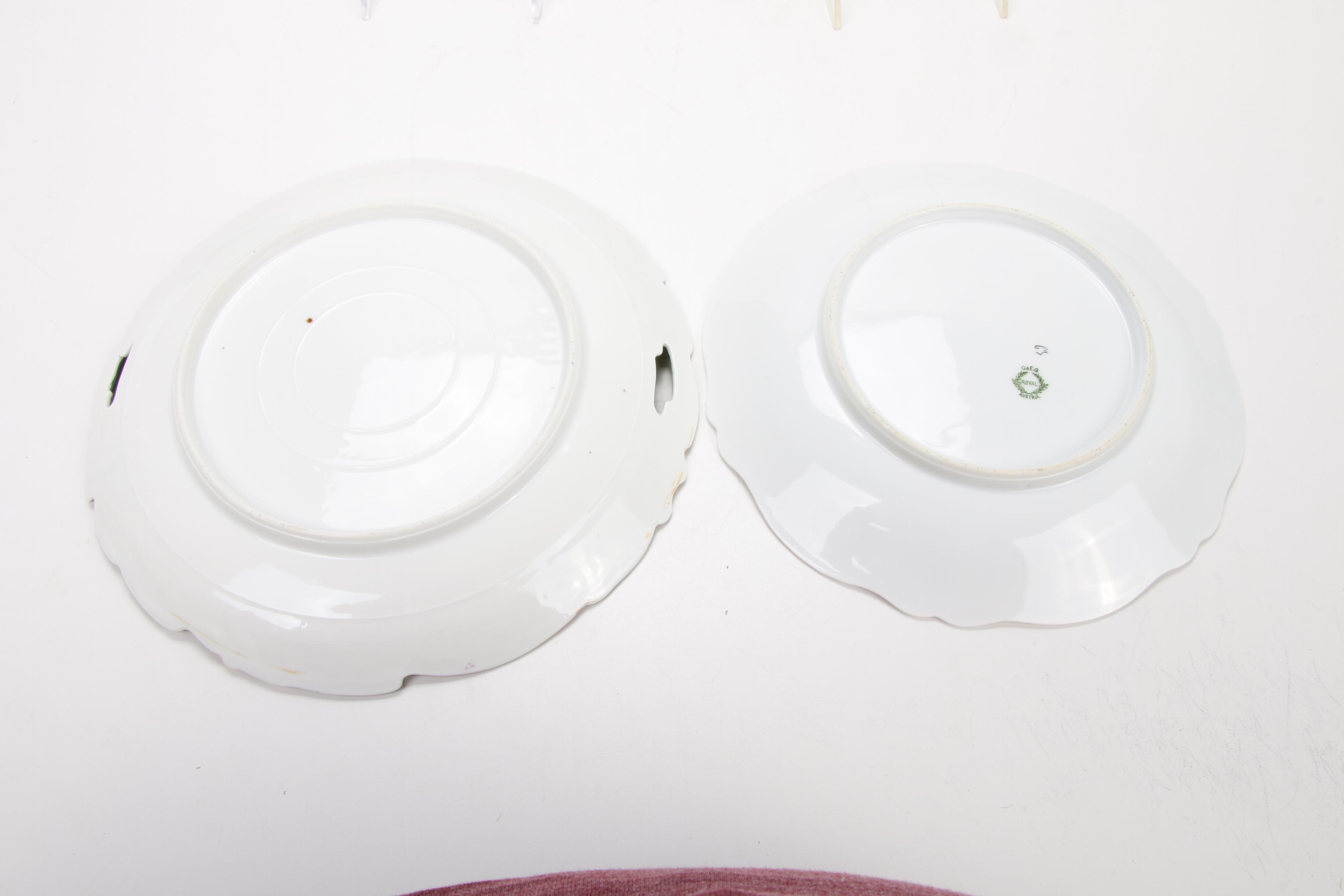 Jean Pouyat Limoges and Other Gilt Porcelain Plates and Serveware