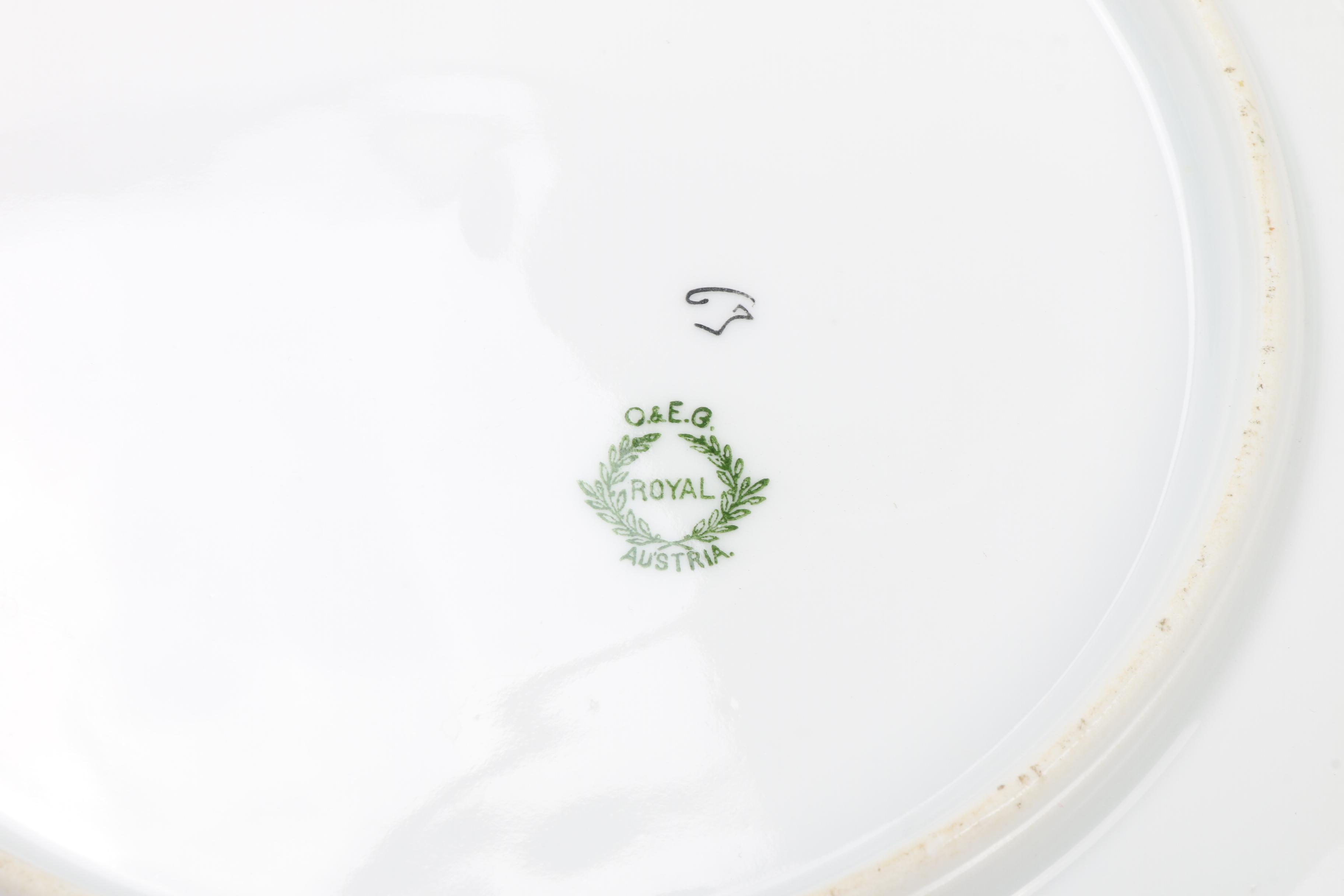 Jean Pouyat Limoges and Other Gilt Porcelain Plates and Serveware