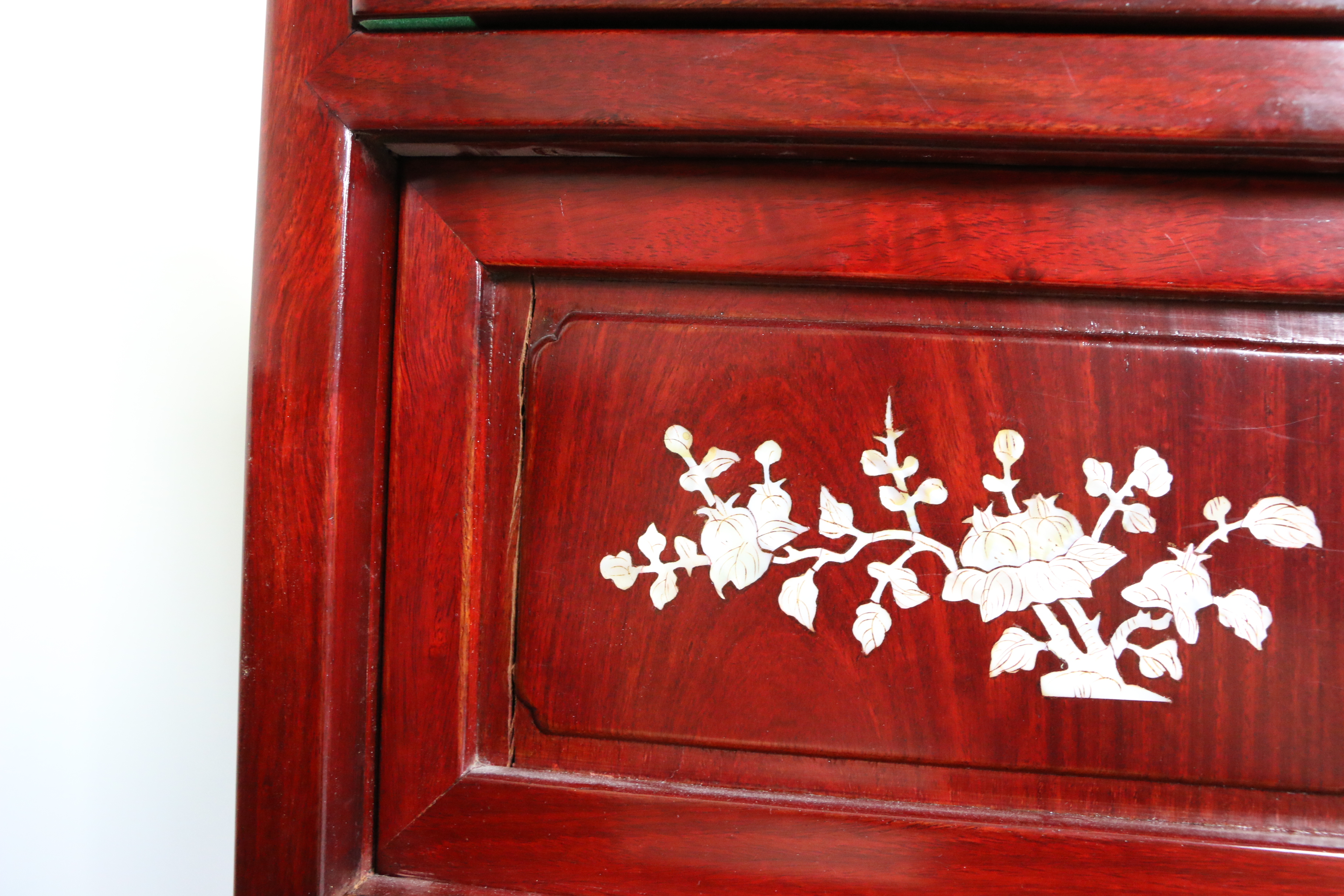 Asian Step-Tansu Chest with Inlaid Mother-of-Pearl