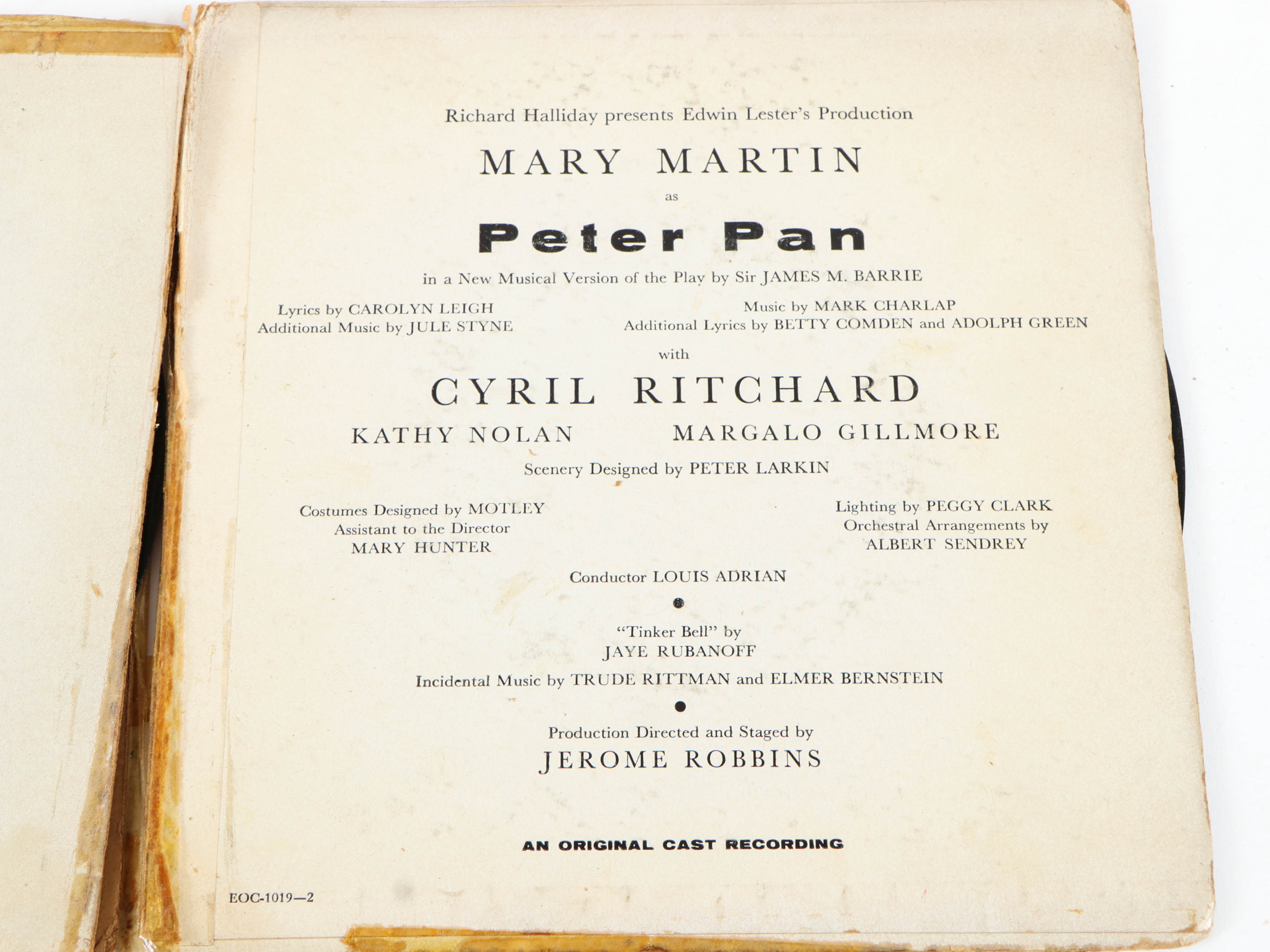 Walt Disney's "Snow White" and Mary Martin's "Peter Pan" Vinyl Records