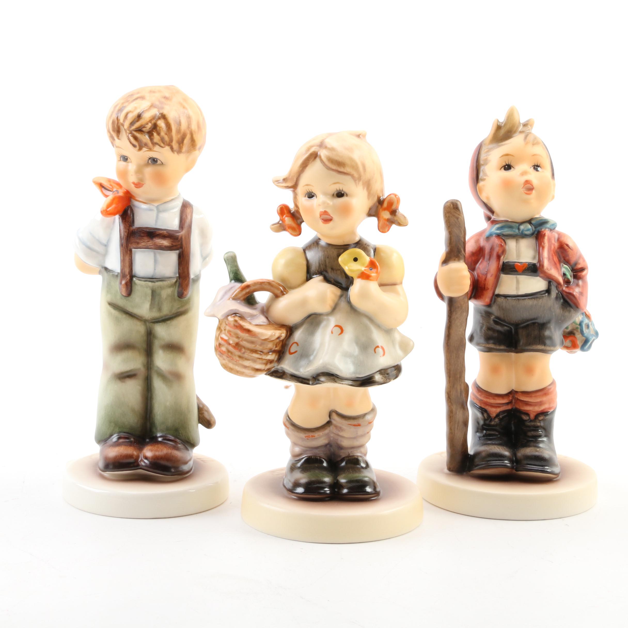 Goebel Hummel Porcelain Figurines Including "Little Visitor" and "Forever Yours"