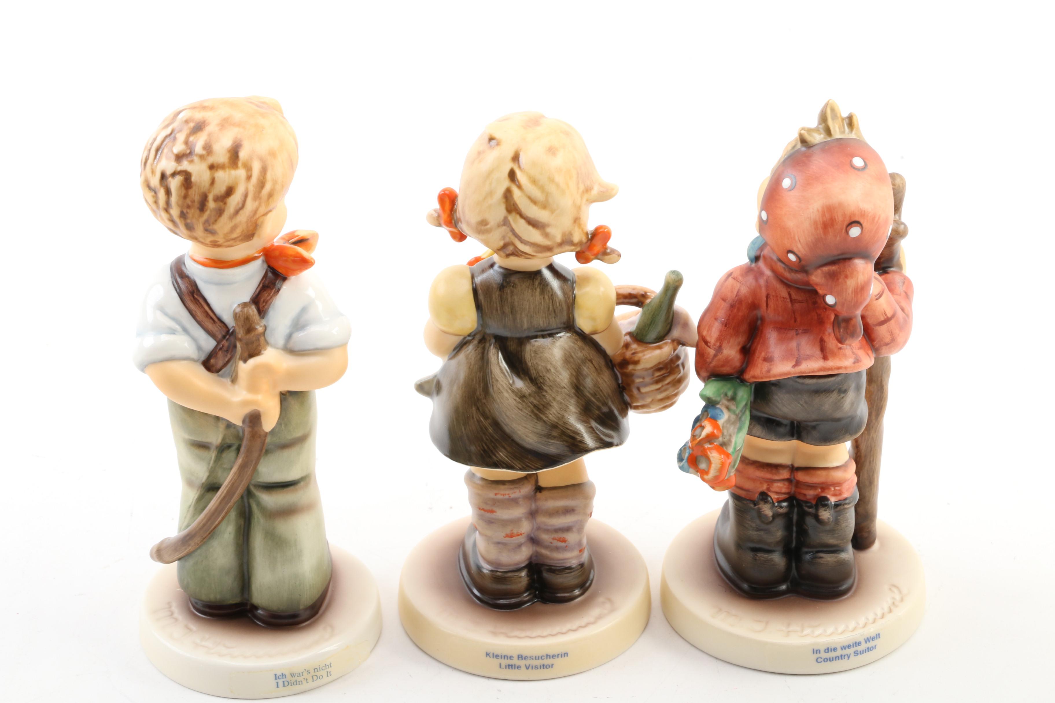 Goebel Hummel Porcelain Figurines Including "Little Visitor" and "Forever Yours"
