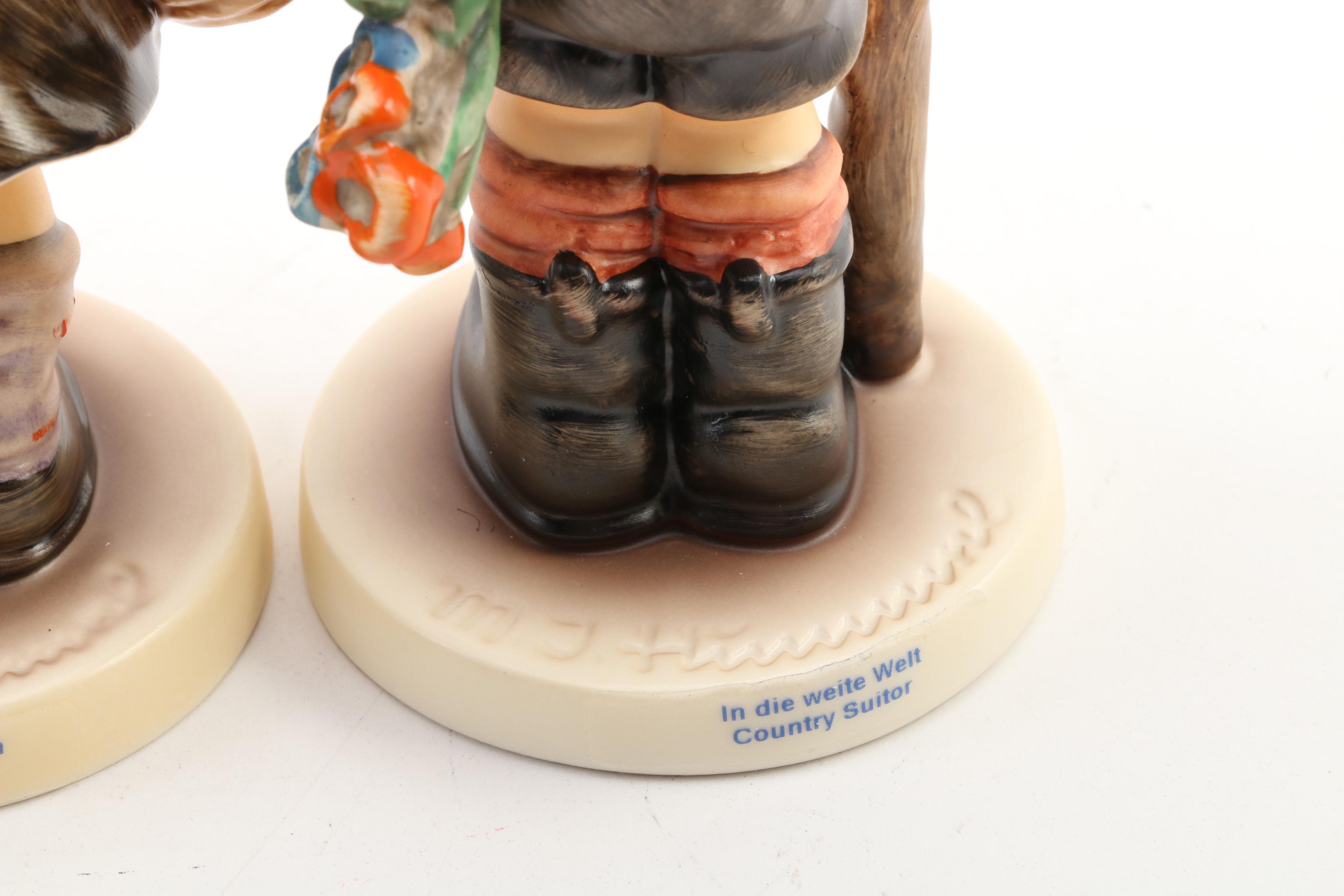 Goebel Hummel Porcelain Figurines Including "Little Visitor" and "Forever Yours"