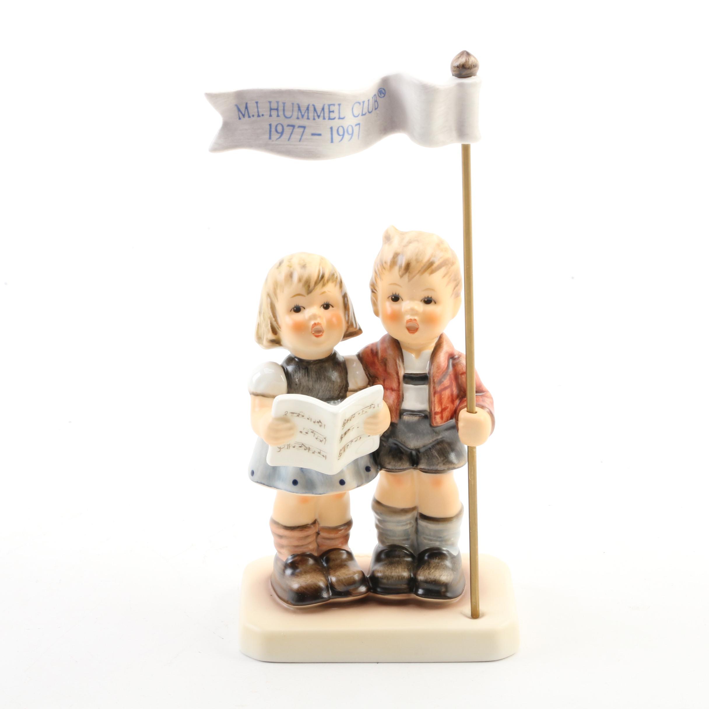 Goebel Hummel Porcelain Figurines Including "Little Visitor" and "Forever Yours"