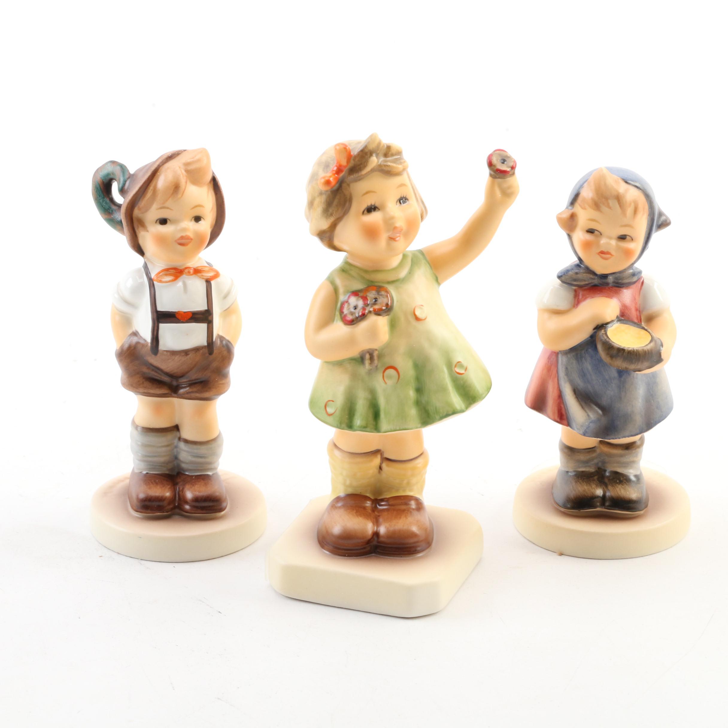Goebel Hummel Porcelain Figurines Including "Little Visitor" and "Forever Yours"