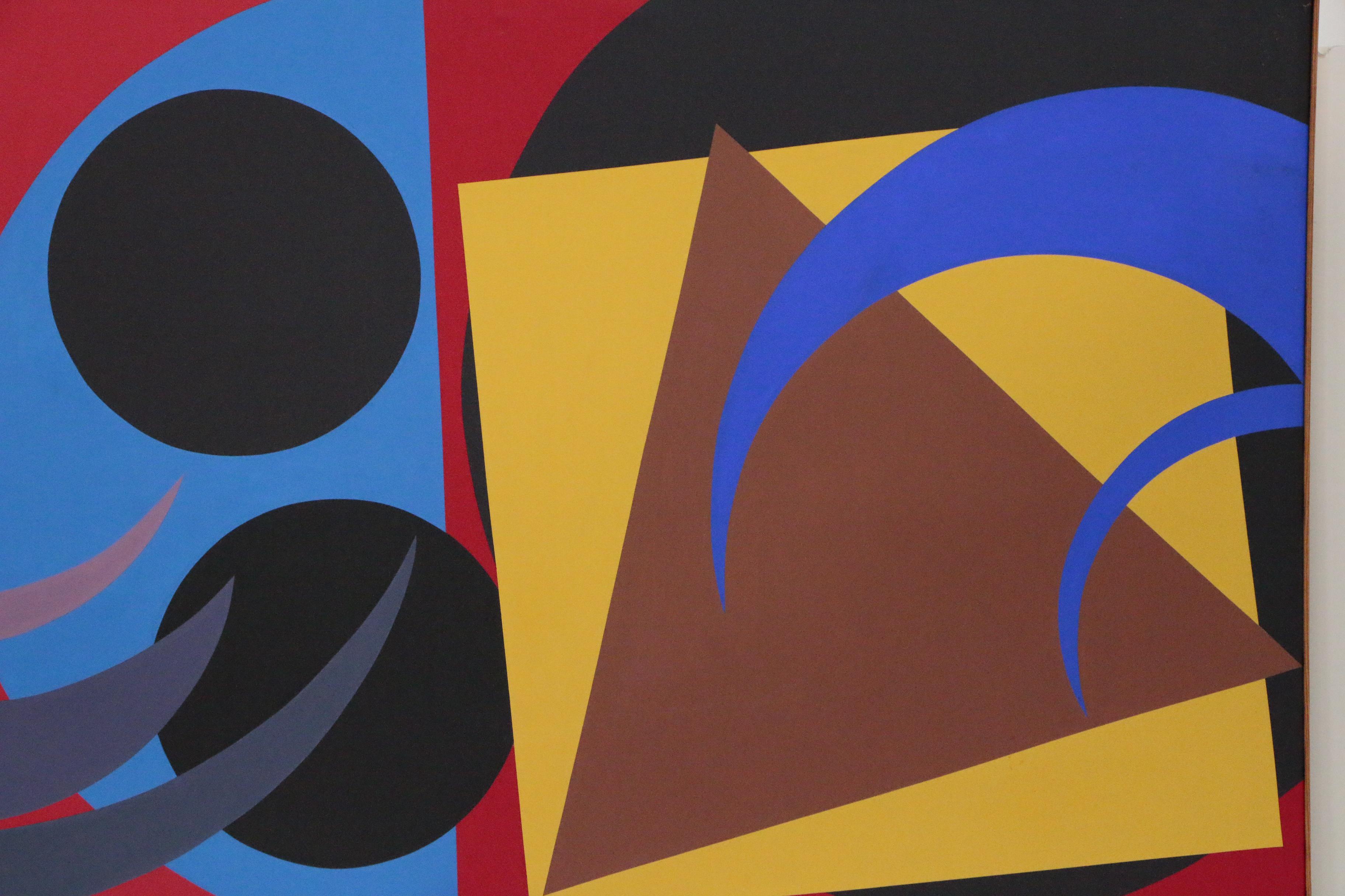 Walter Stomps Acrylic Painting "Construction", Late 20th Century