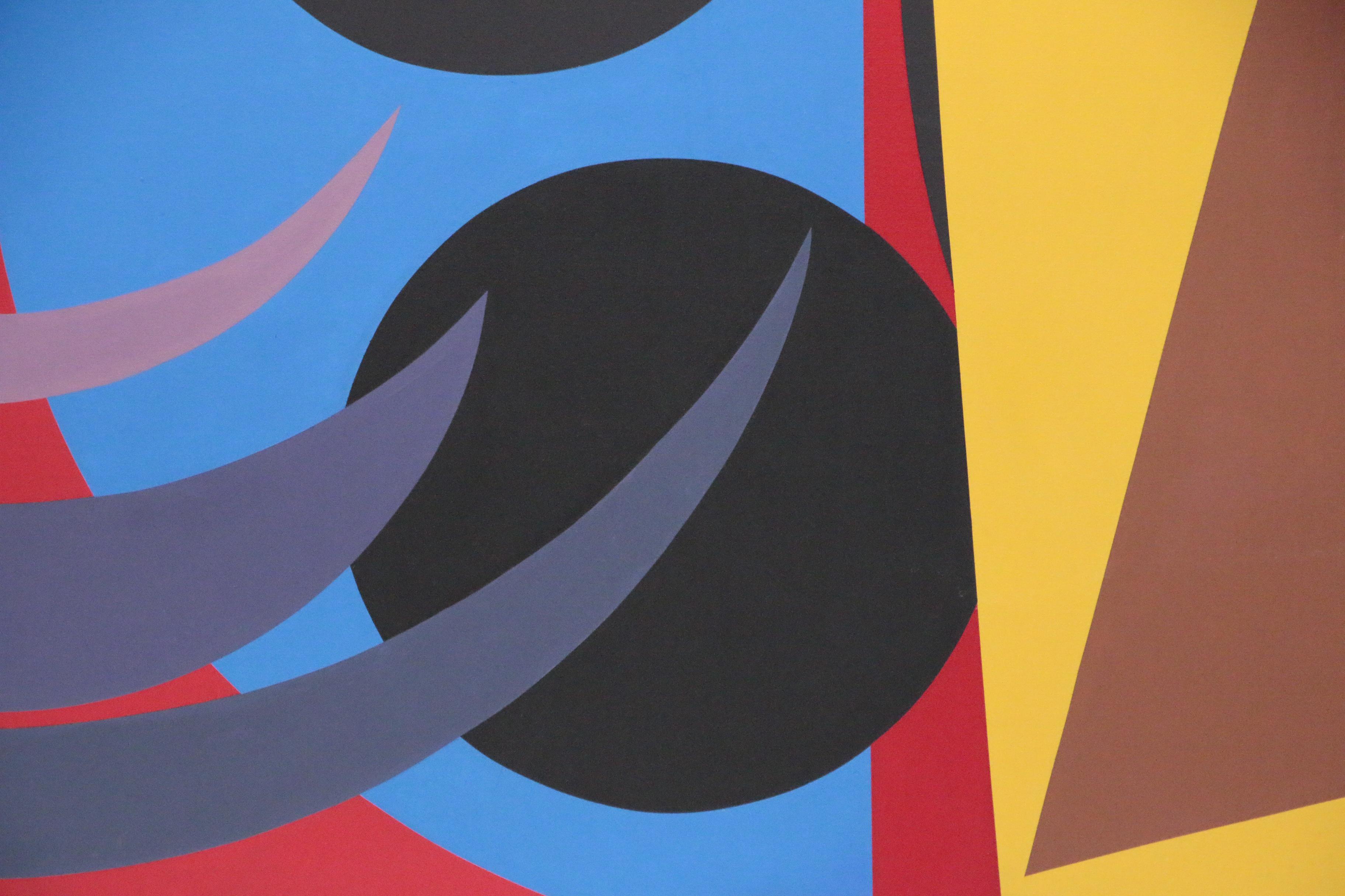 Walter Stomps Acrylic Painting "Construction", Late 20th Century