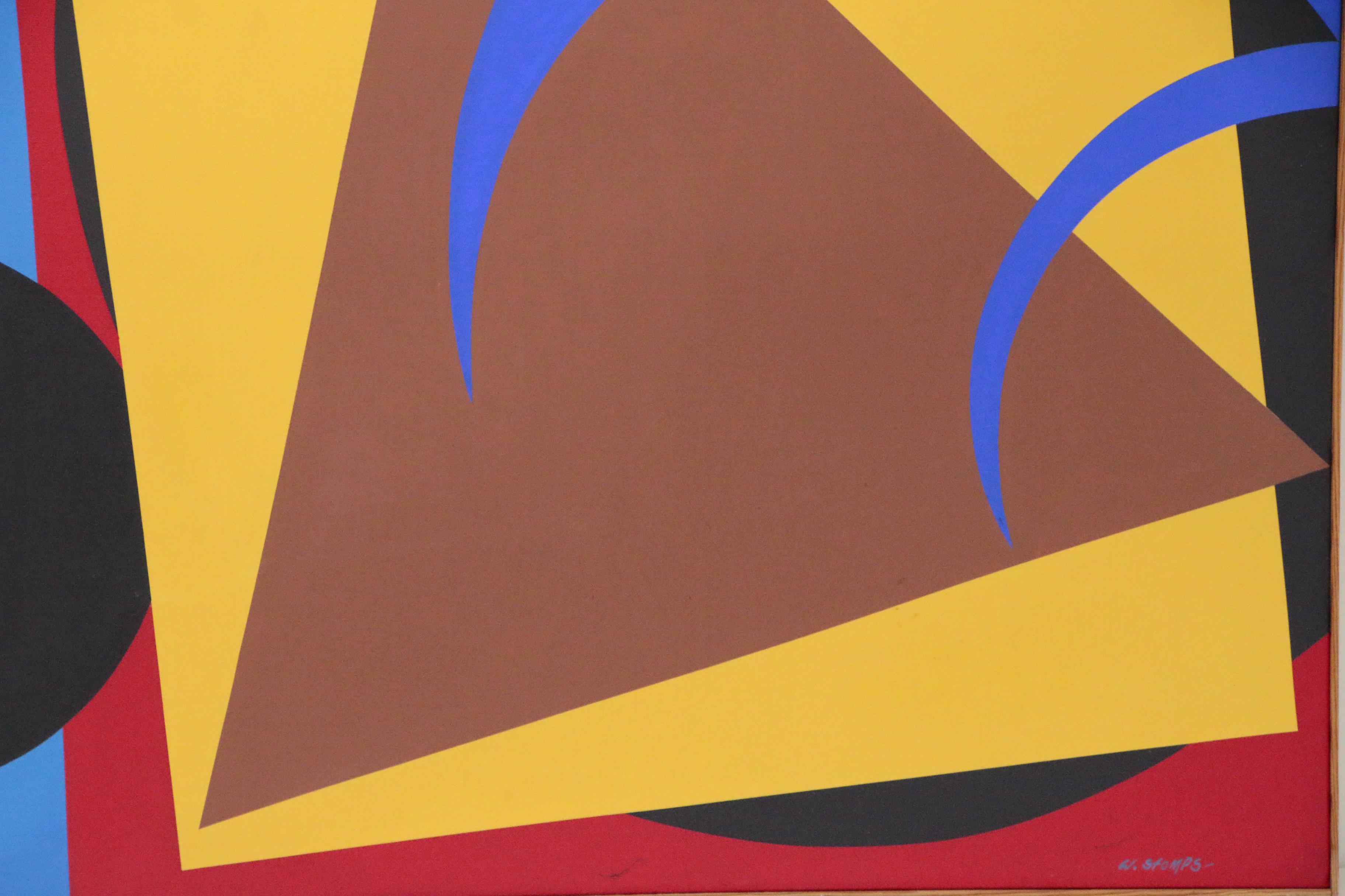 Walter Stomps Acrylic Painting "Construction", Late 20th Century