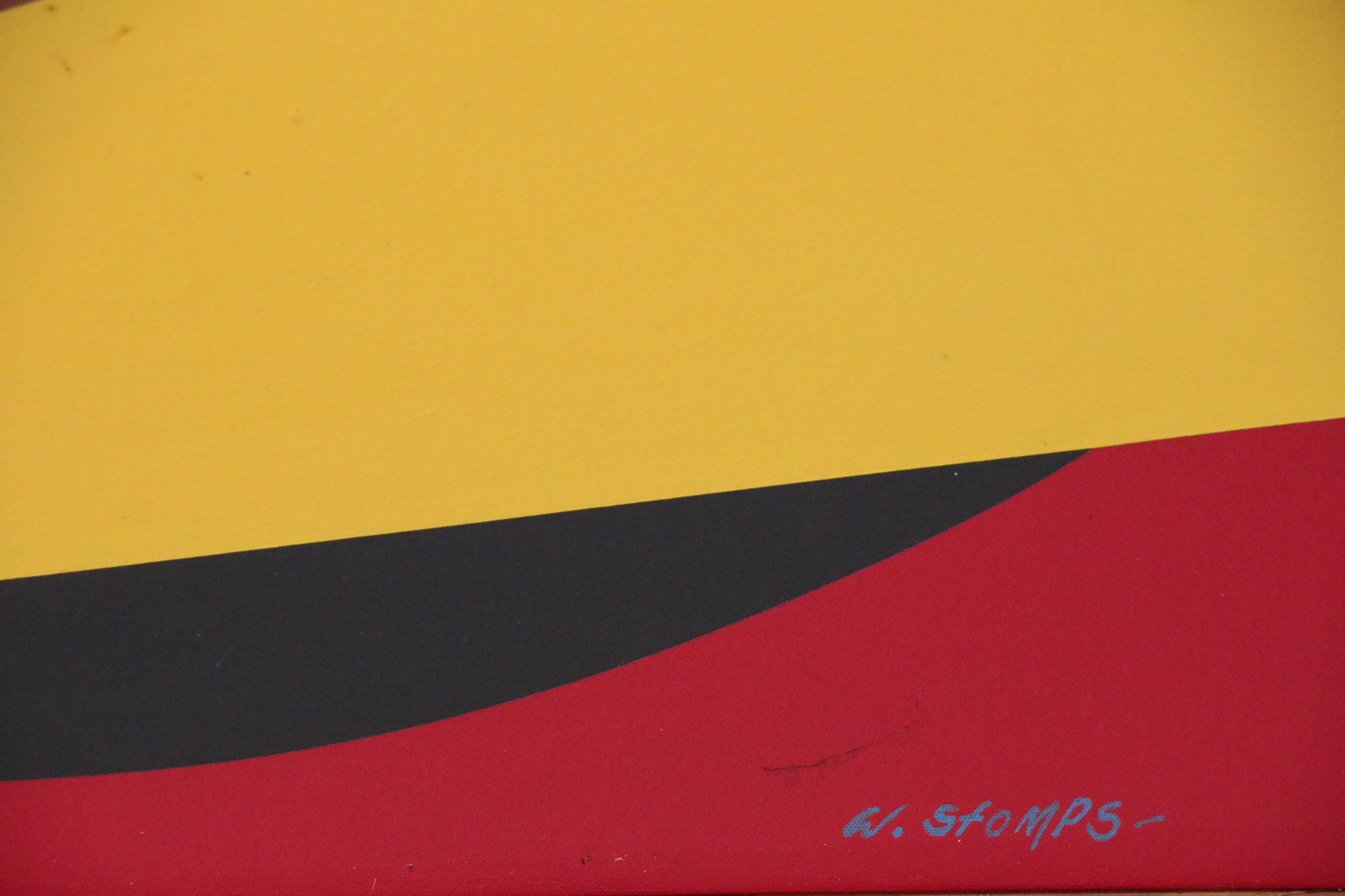 Walter Stomps Acrylic Painting "Construction", Late 20th Century