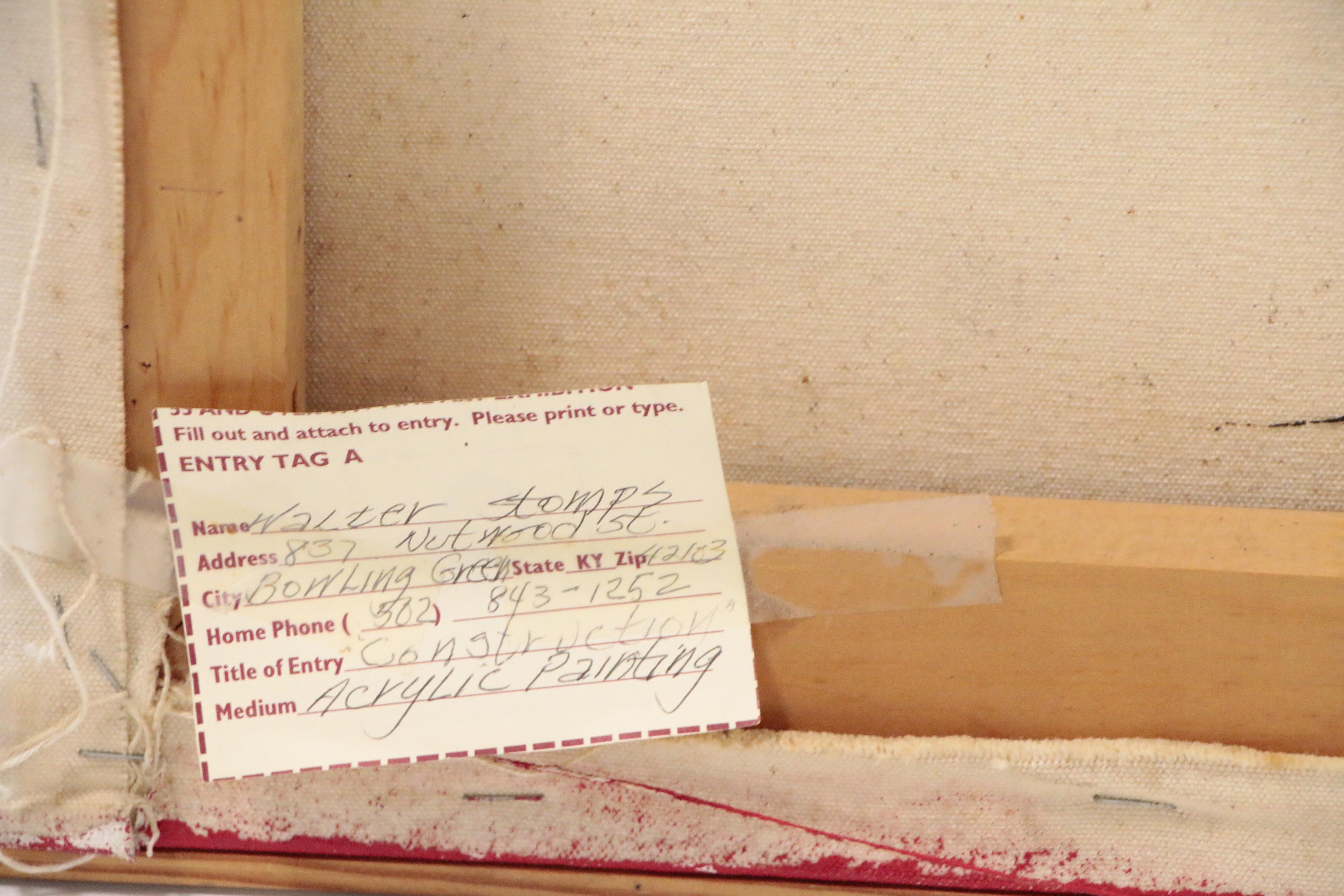 Walter Stomps Acrylic Painting "Construction", Late 20th Century