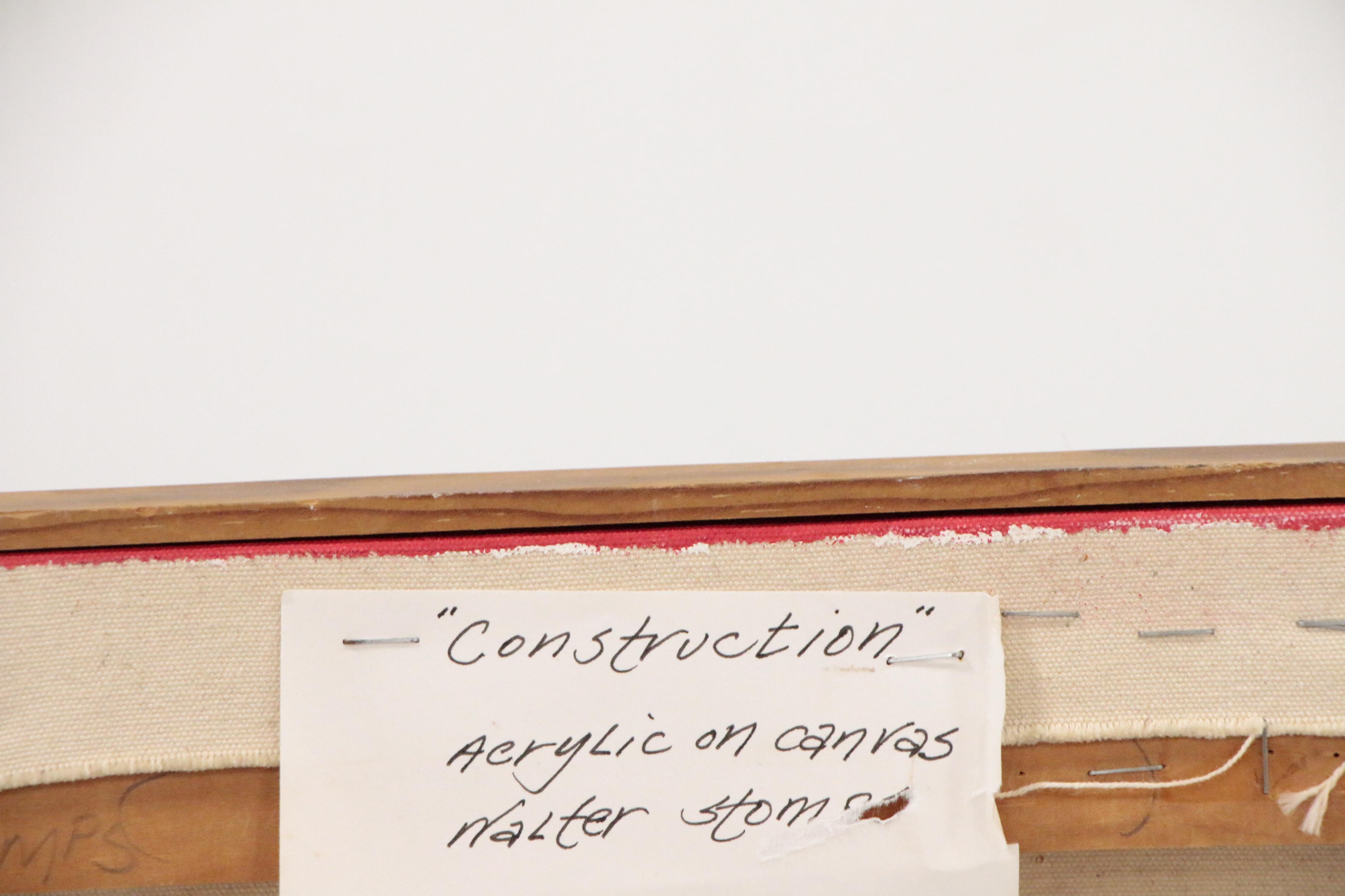 Walter Stomps Acrylic Painting "Construction", Late 20th Century
