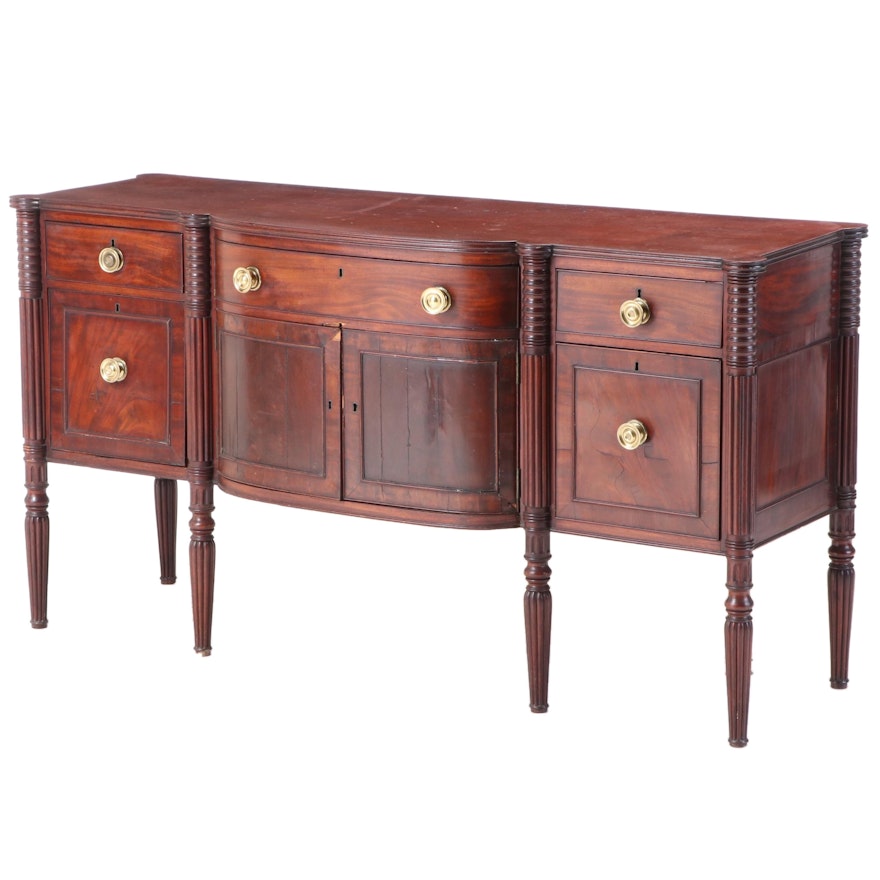 Federal Mahogany Bowfront Sideboard, Probably Boston, Early 19th Century