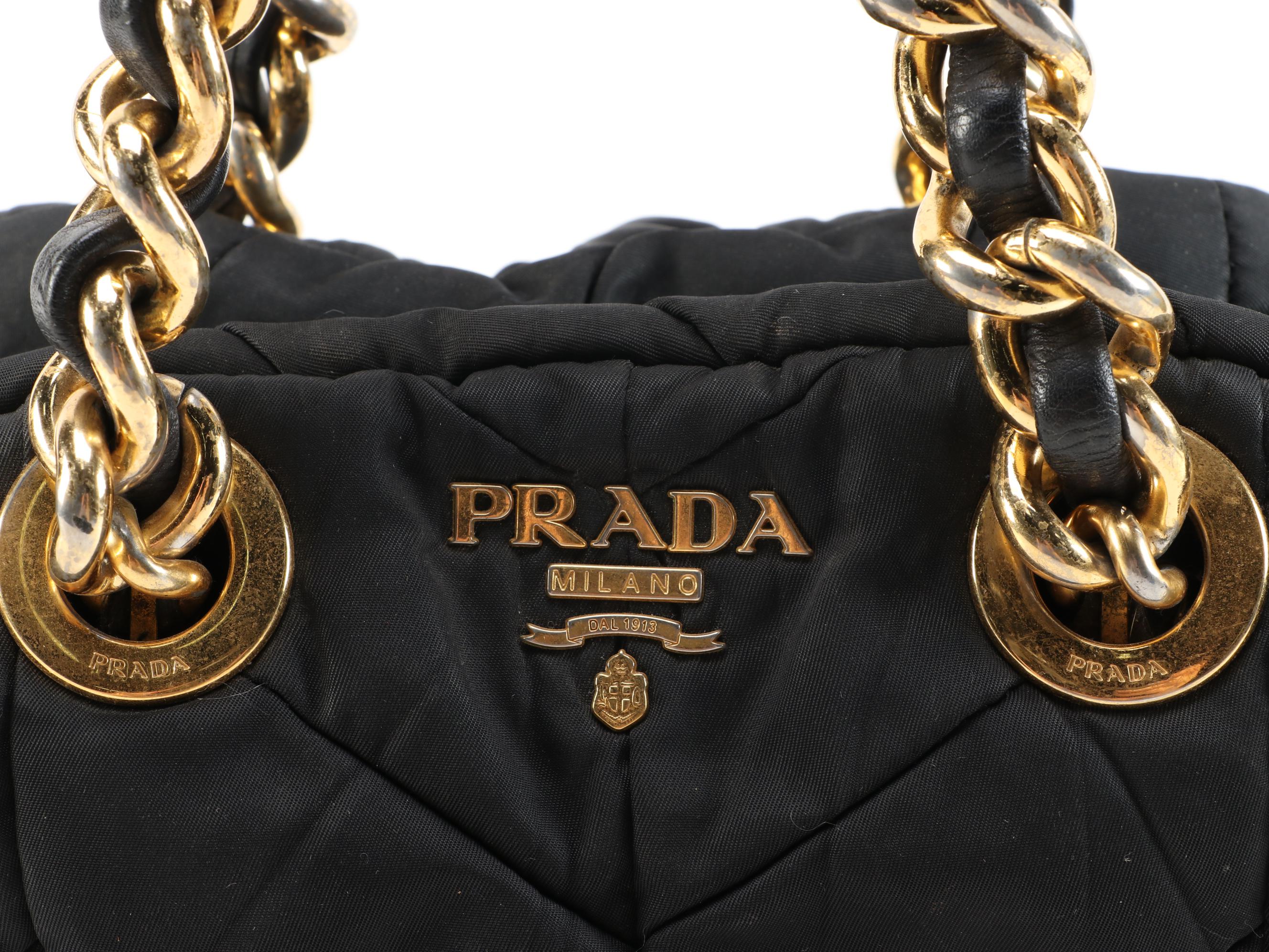 Prada Black Quilted Tessuto Nylon Shoulder Bag